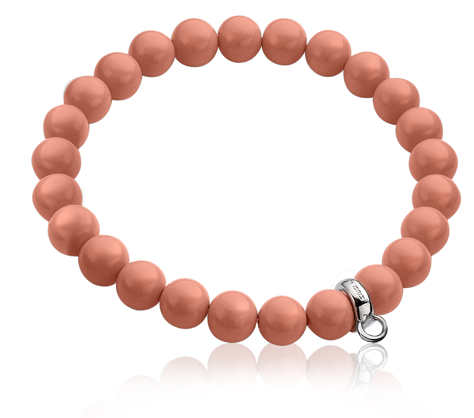 ZINZI Stretch Bracelet One-size Orange Pearls for Charms CH-A20K