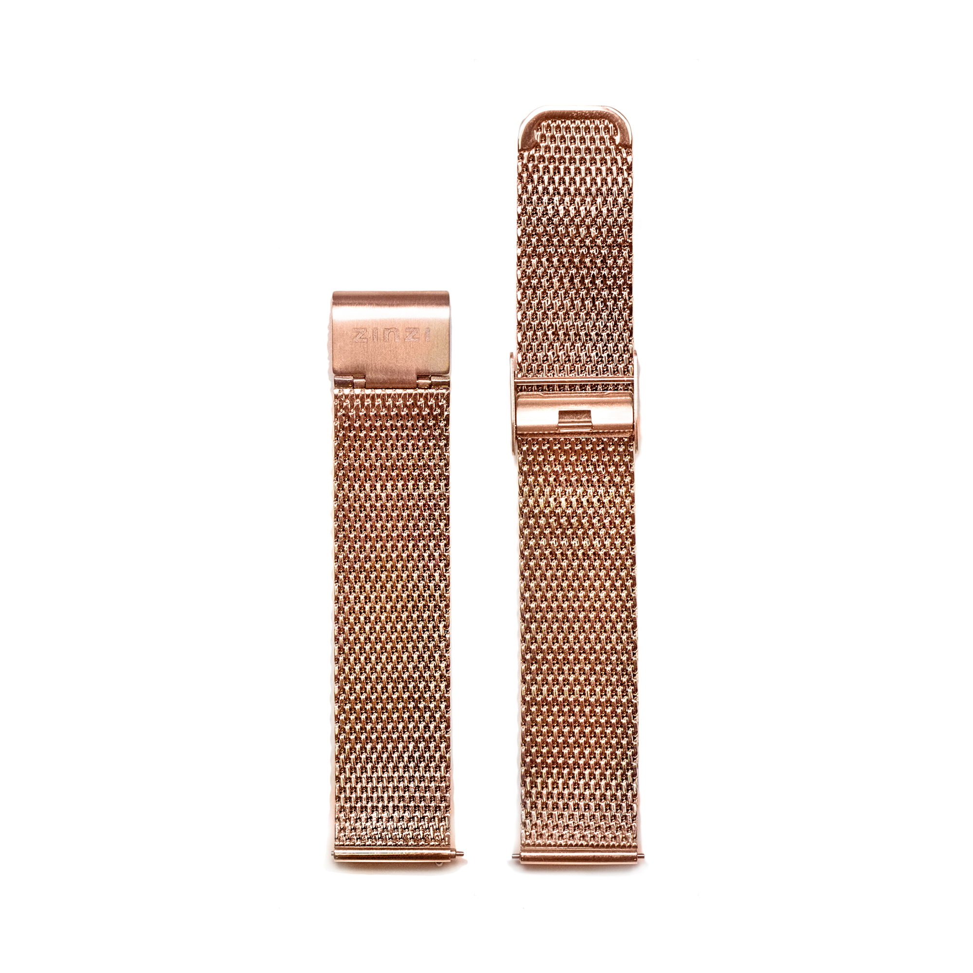 ZINZI Retro Uhrenarmband aus Stahlgewebe Roségold 18mm RETBand2
