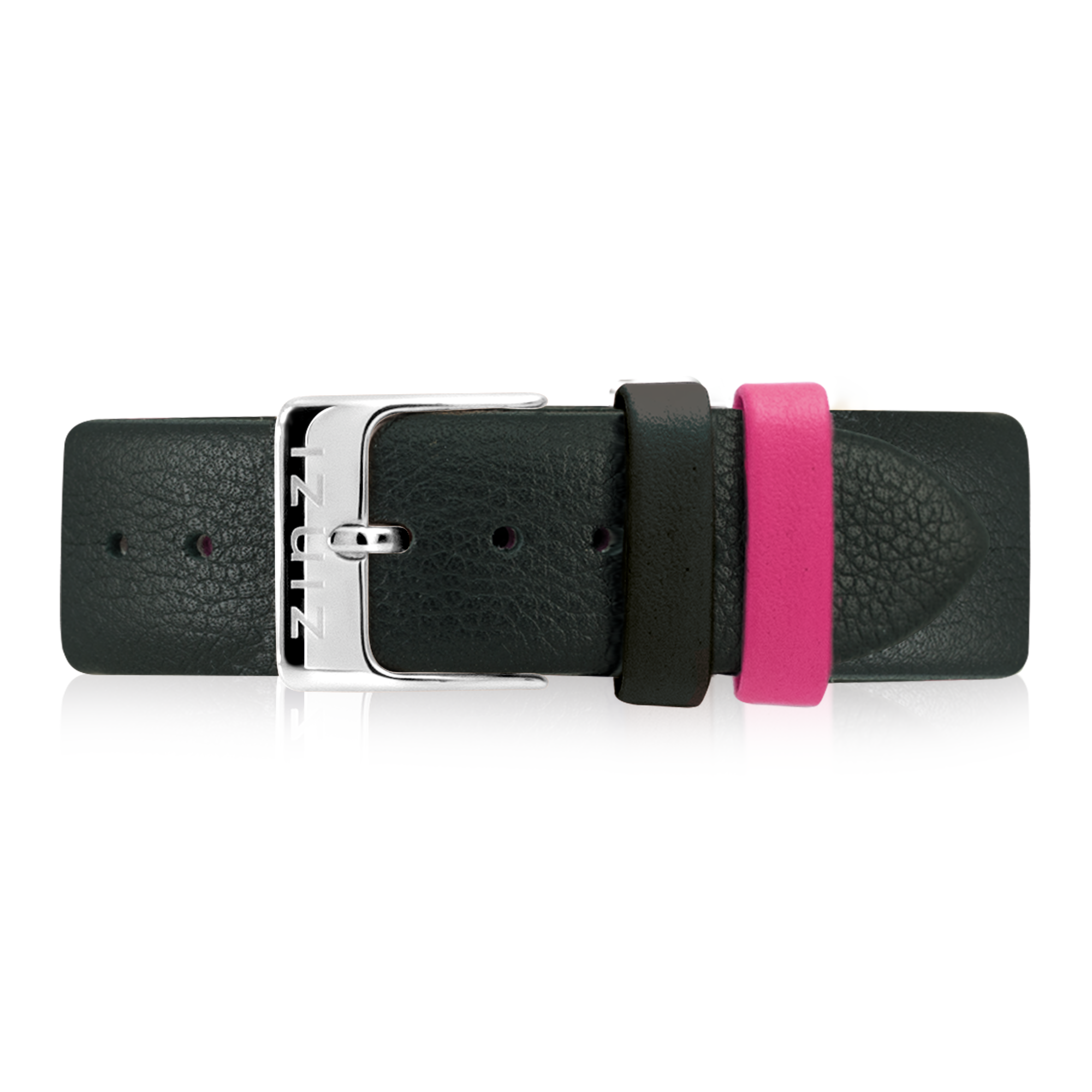 Zinzi Retro leren horlogeband zwart zilvergekleurde stalen sluiting 18mm RETBAND3
