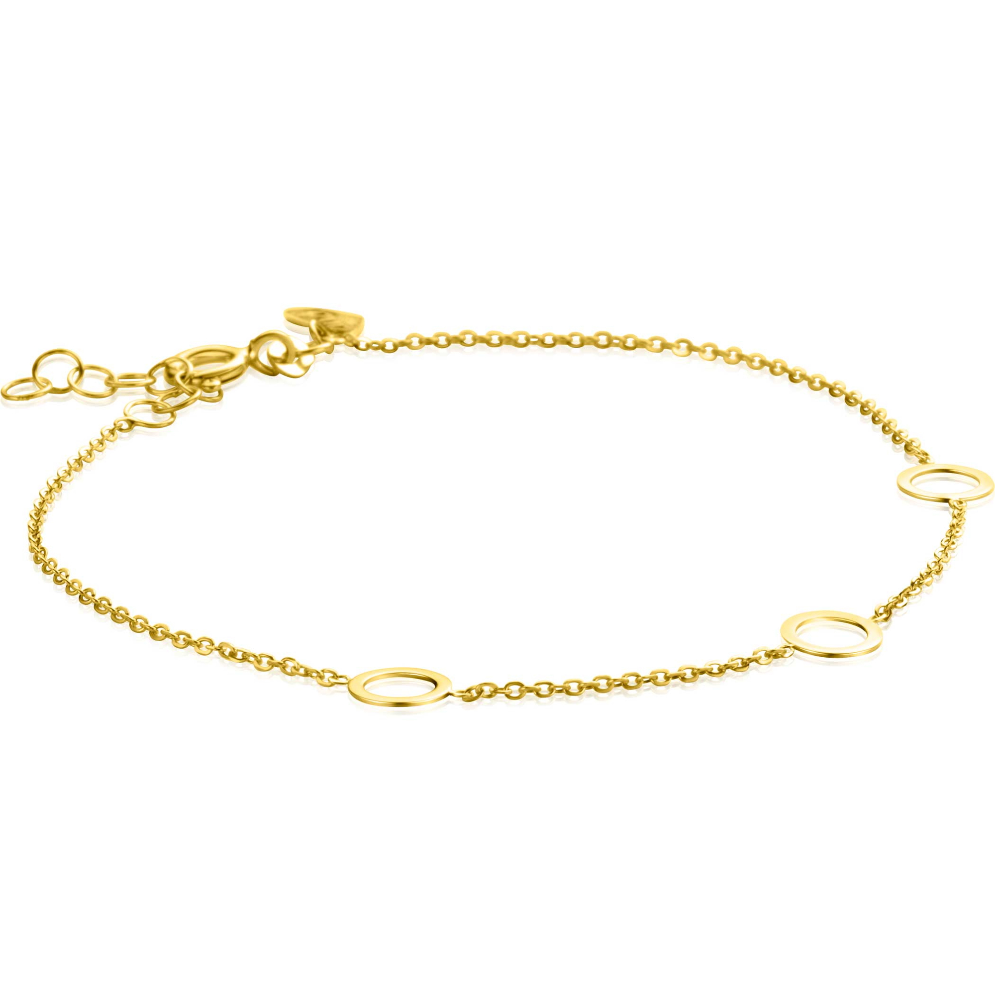 ZINZI GOLD armband met 3 open rondjes
