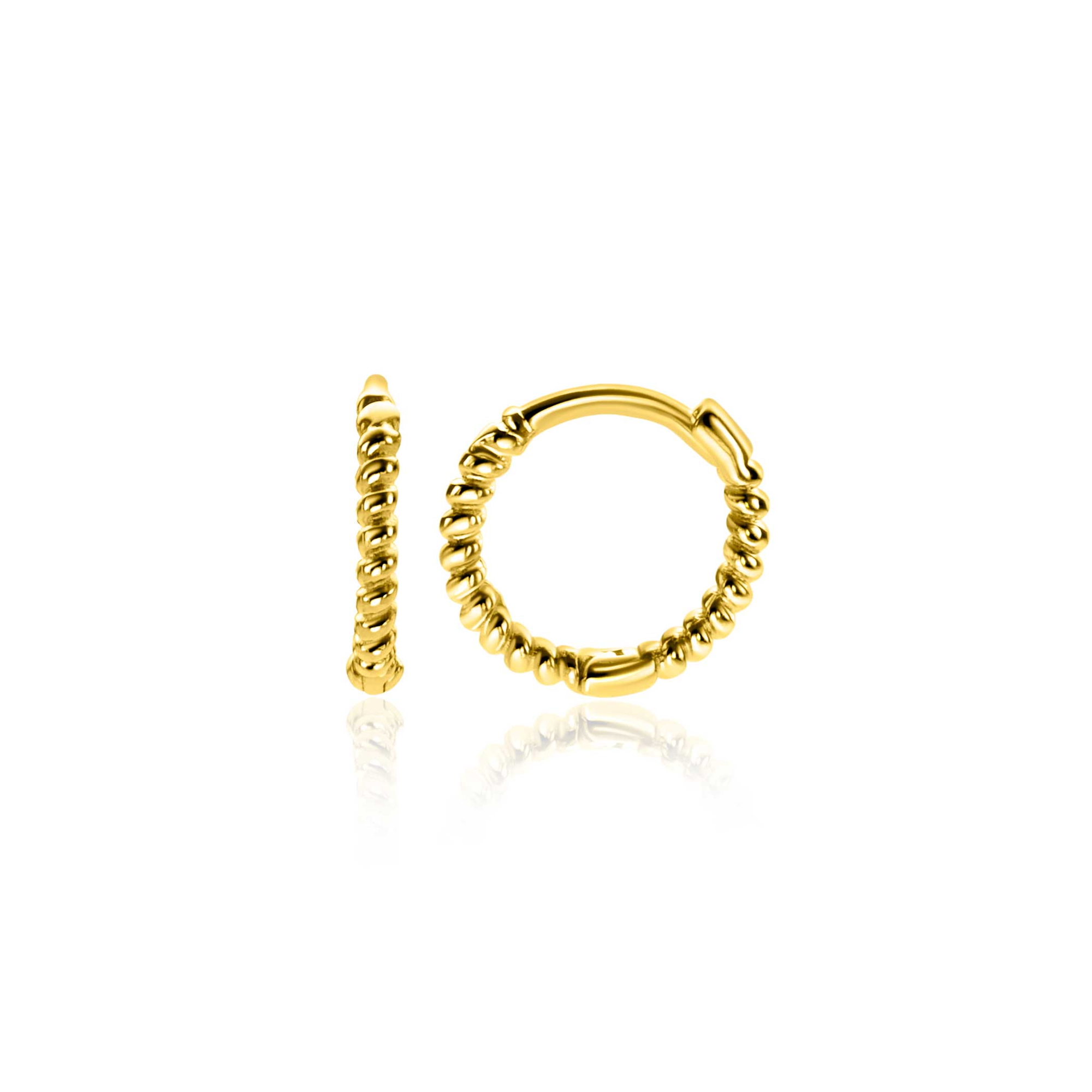 10mm ZINZI Gold 14 krt gouden oorringen, luxe klapsluiting 10x1,3mm ZGO468

