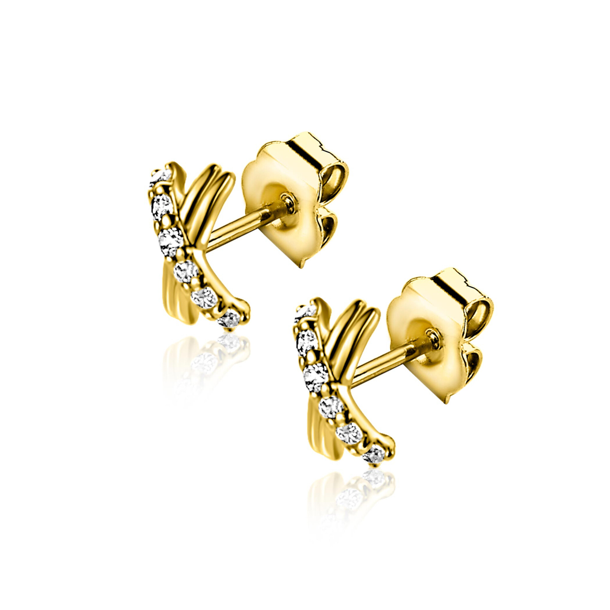 ZINZI GOLD oorknopjes X met zirconia's