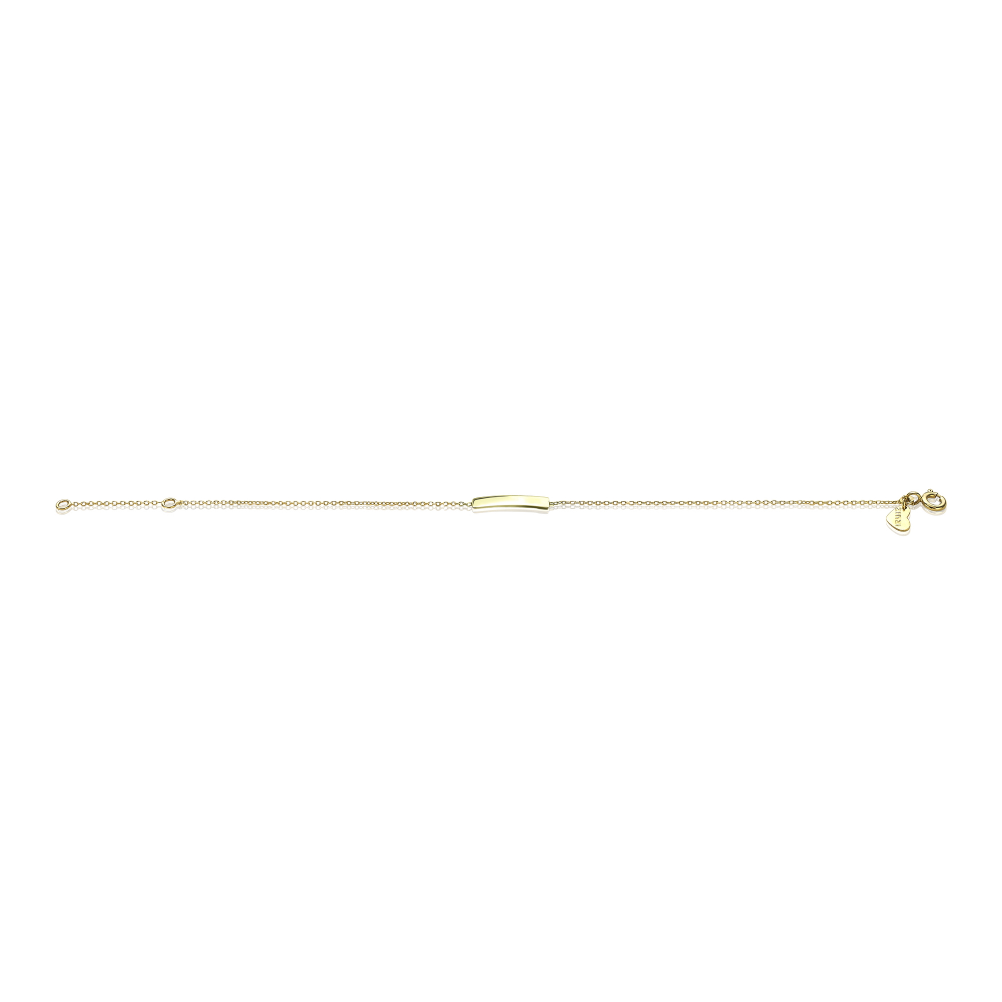ZINZI Gold 14 karaat gouden armband plaatje glad ZGA176