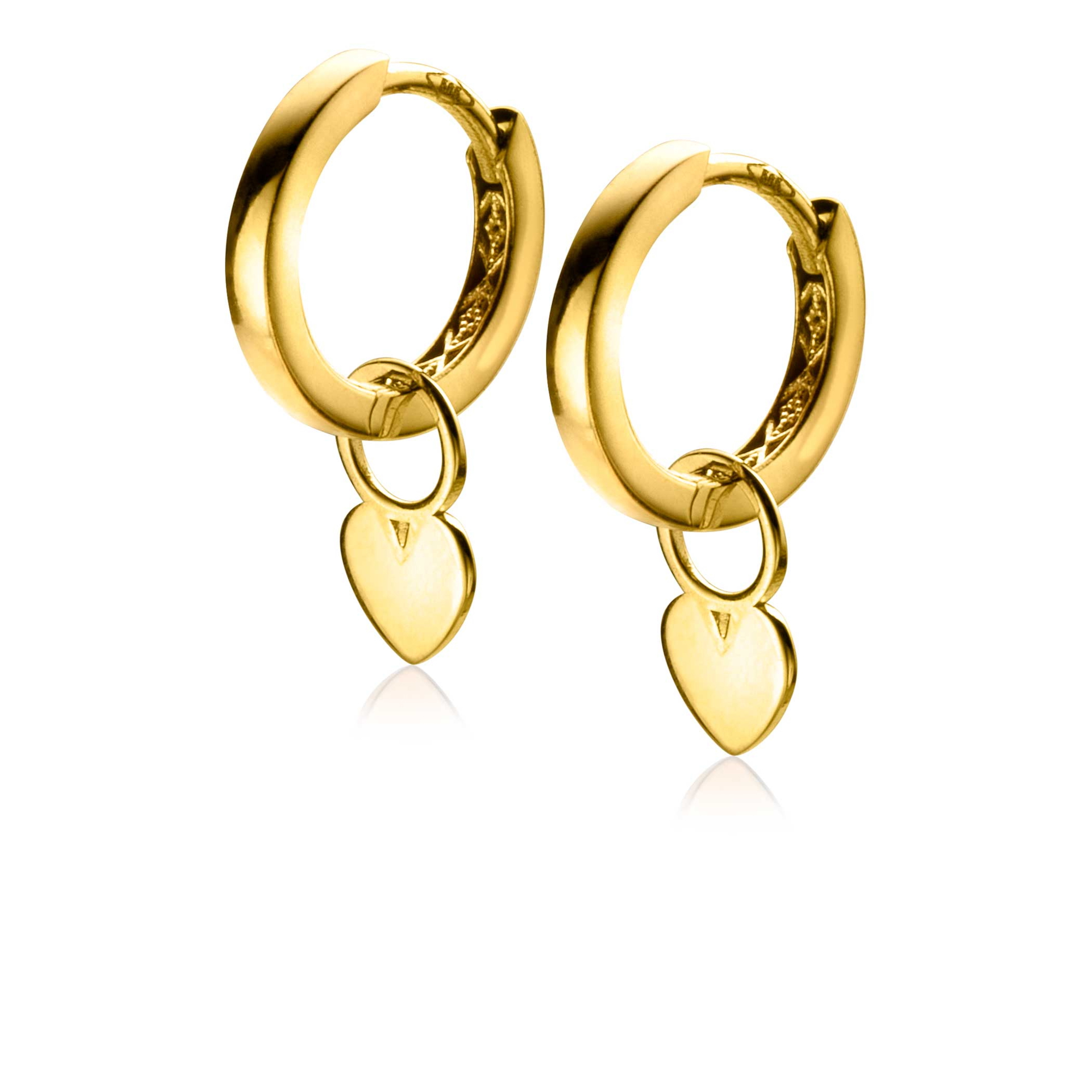ZINZI GOLD oorbedels hart plaatje 5.4mm