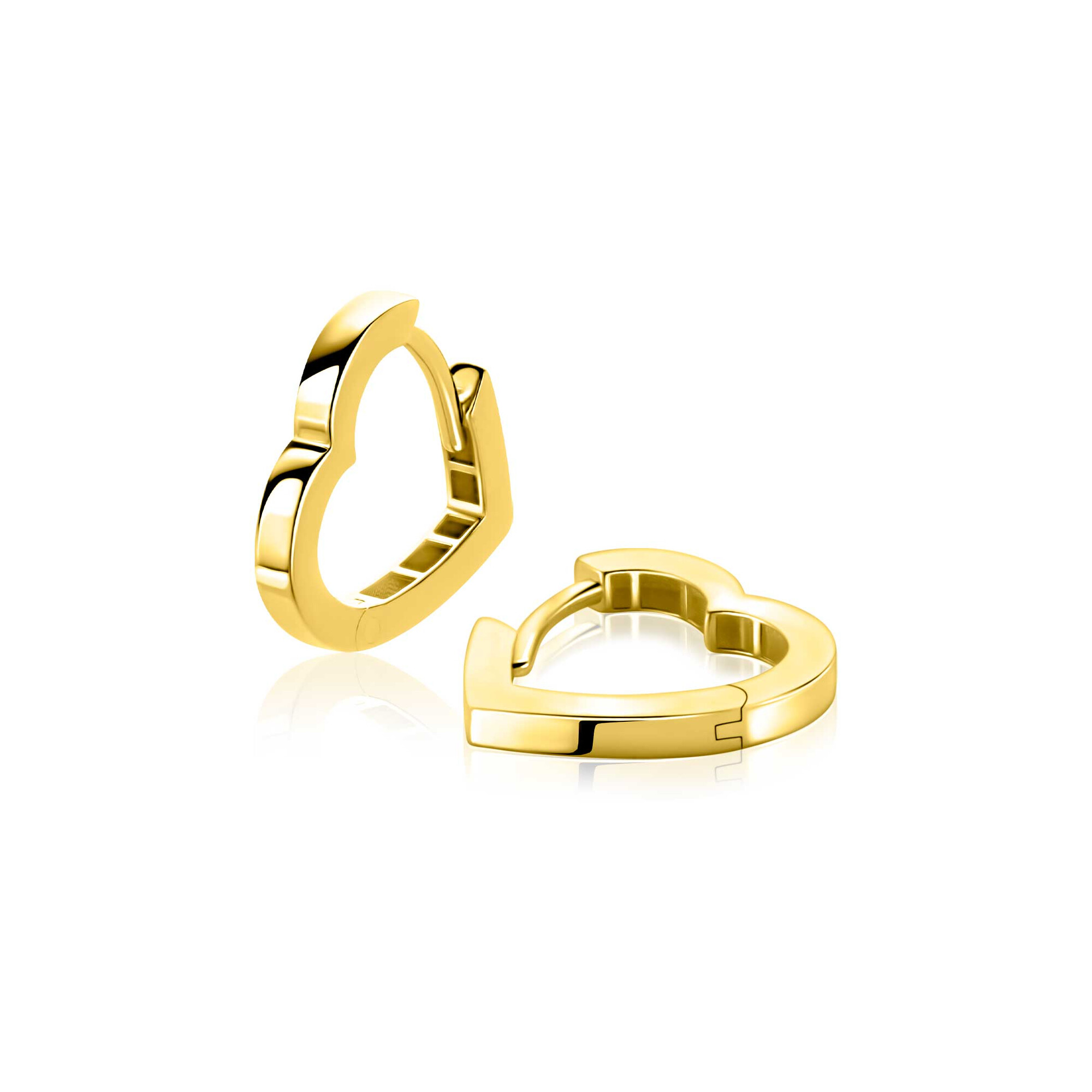 ZINZI GOLD klapcreolen in hartvorm 15x2mm