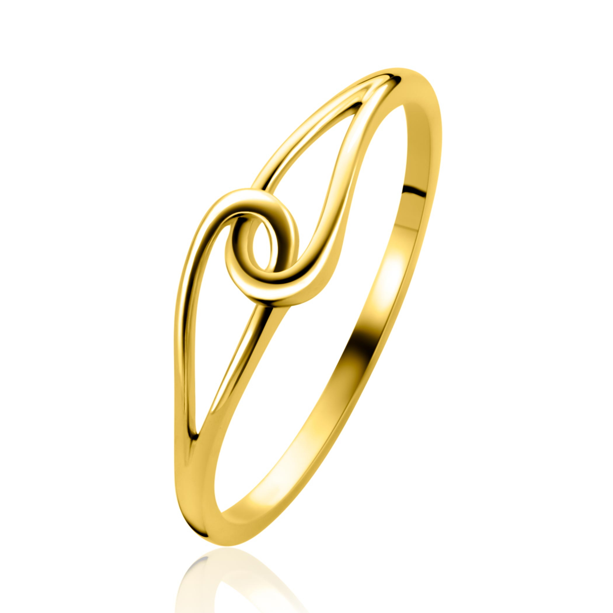 ZINZI GOLD ring slagmodel verbonden maat 56
