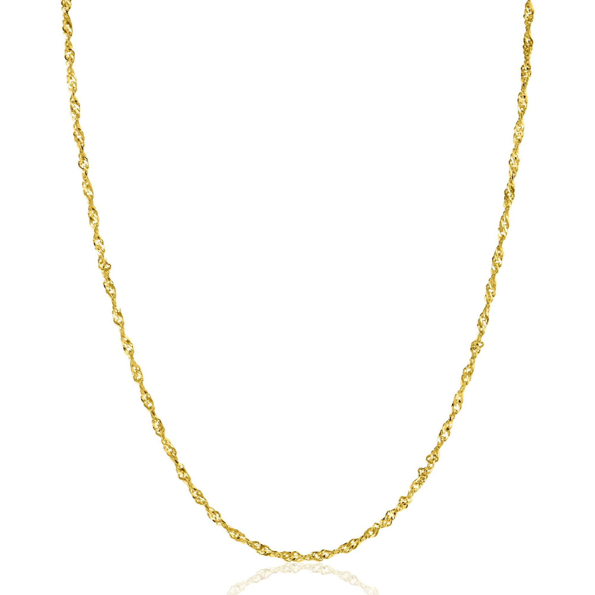 ZINZI Gold 14 karaat gouden massieve Singapore ketting 1,8mm breed