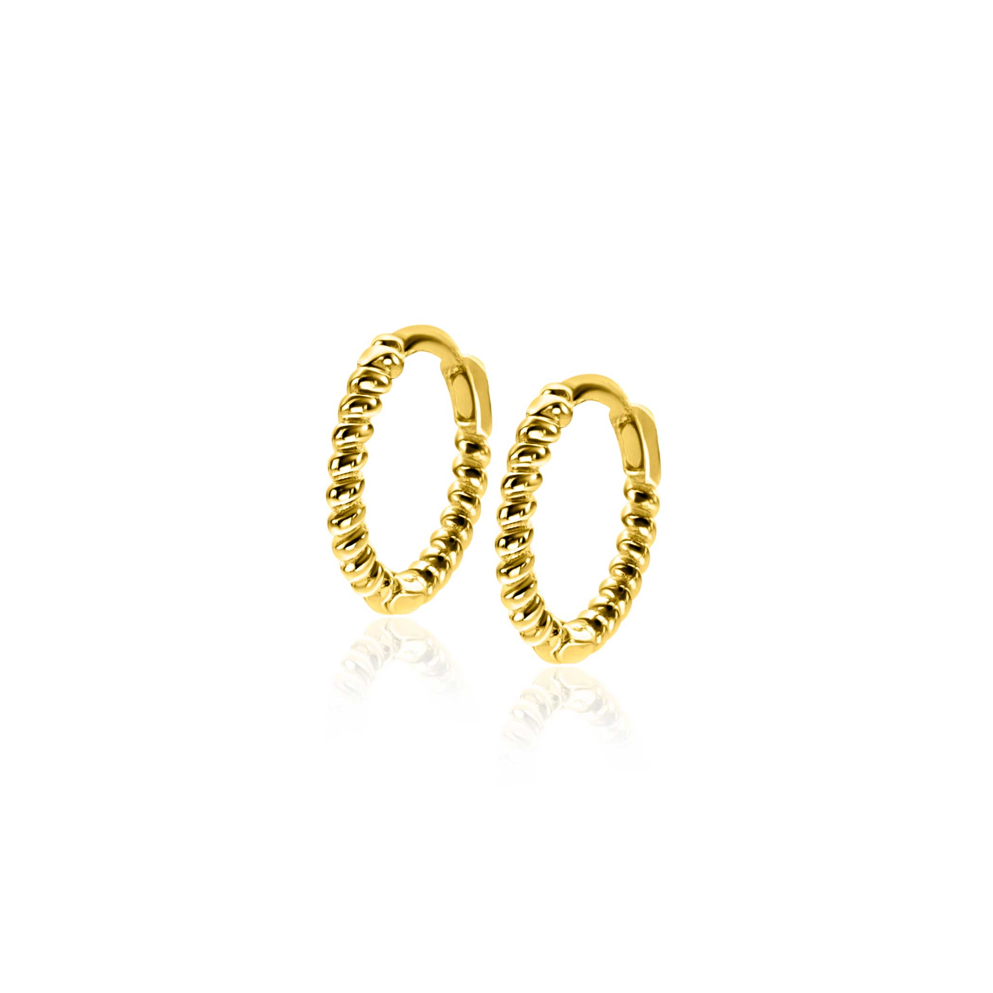 10mm ZINZI Gold 14 krt gouden oorringen, luxe klapsluiting 10x1,3mm ZGO468

