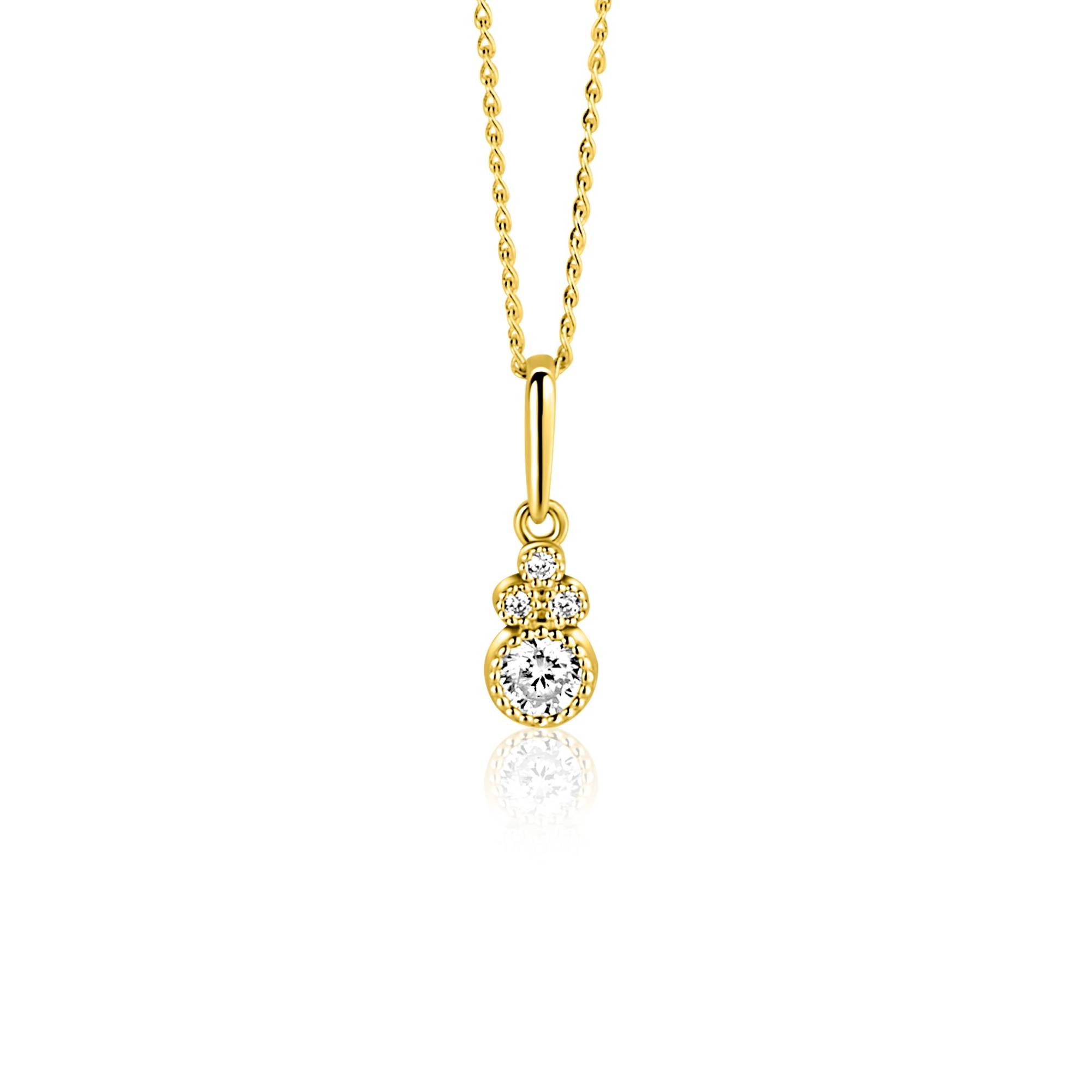 ZINZI GOLD hanger fantasie zirconia's