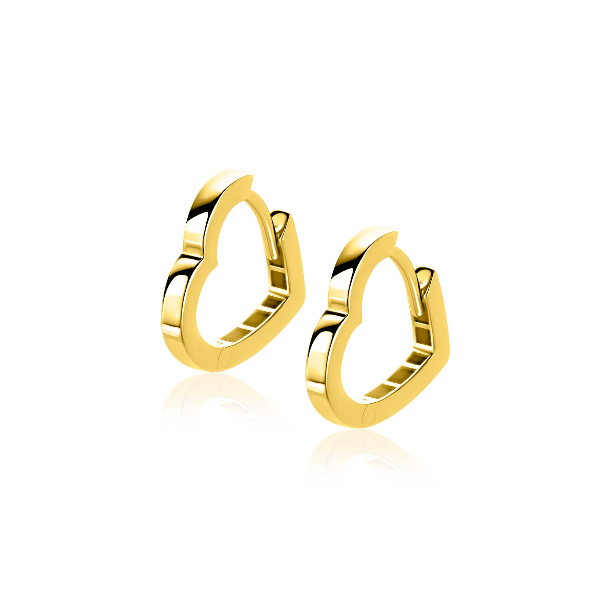 ZINZI GOLD klapcreolen in hartvorm 15x2mm