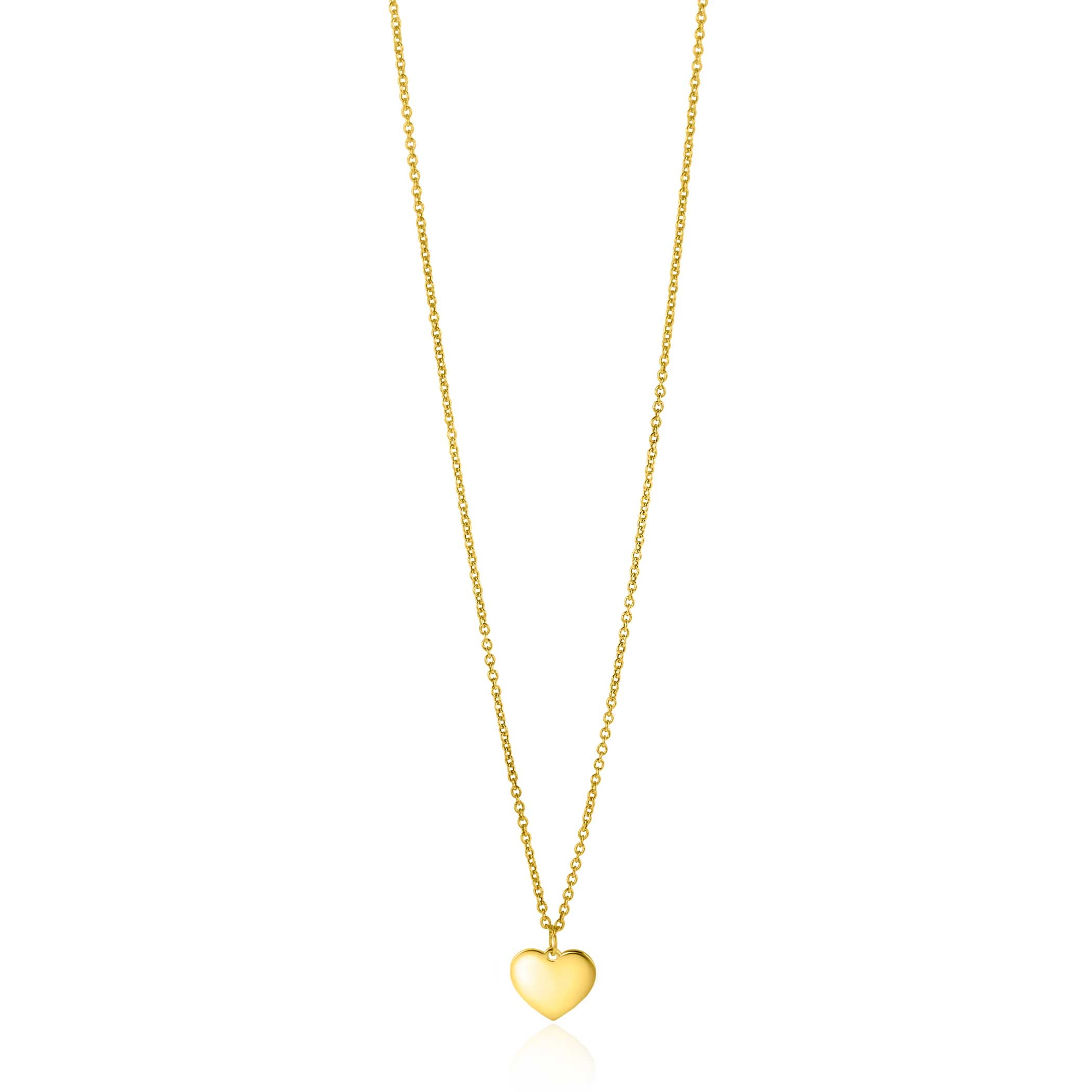 ZINZI GOLD collier met plaatje hart 40-43cm