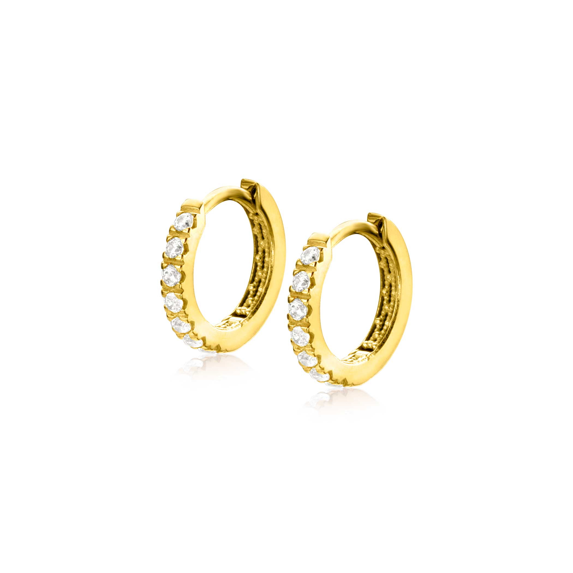 ZINZI GOLD klapcreolen 11,7 x 2,2mm zirconia