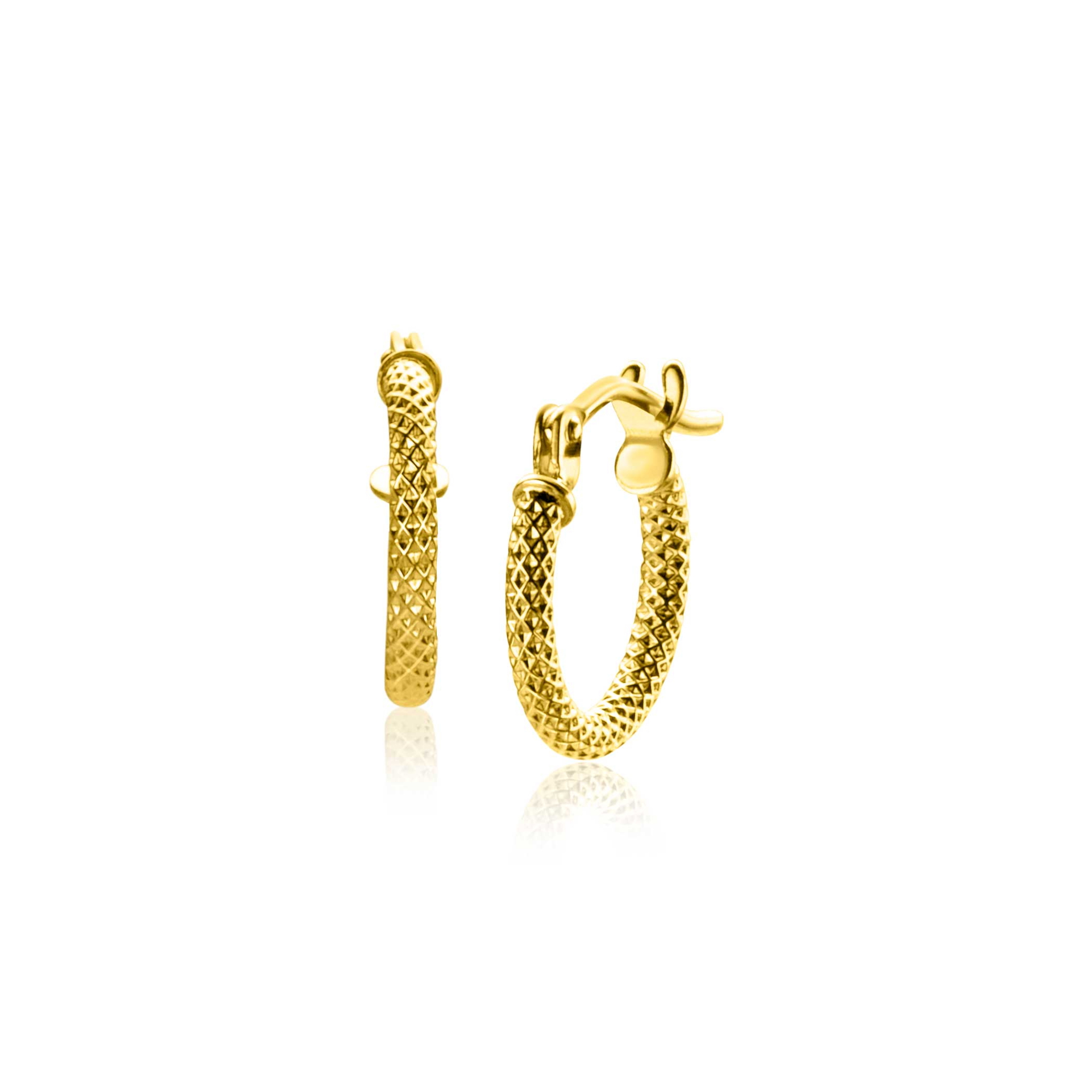 ZINZI GOLD oorringen bewerkt 11,3 x 1,6mm