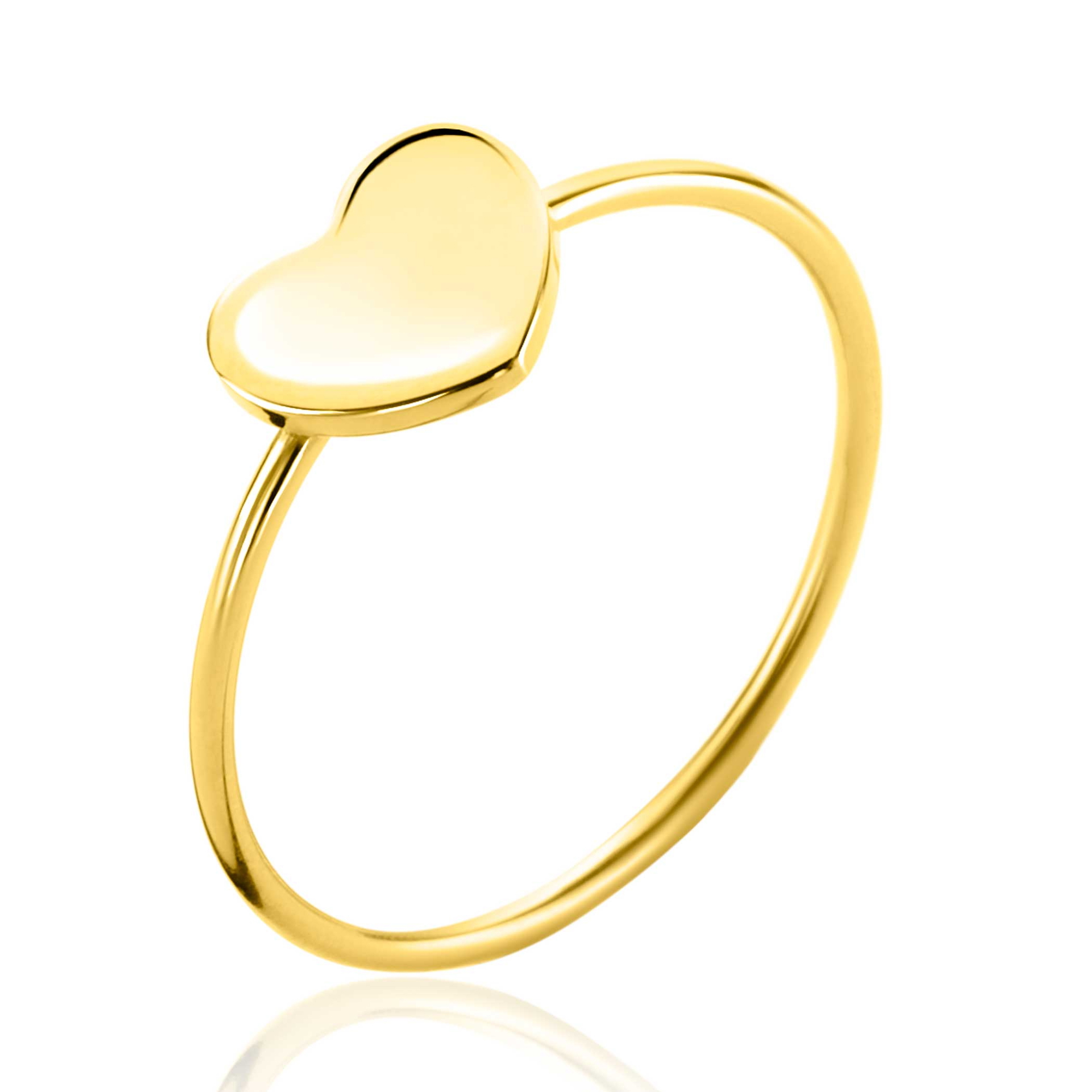 ZINZI Gold 14 karaat gouden ring met glanzend hartje ZGR486
