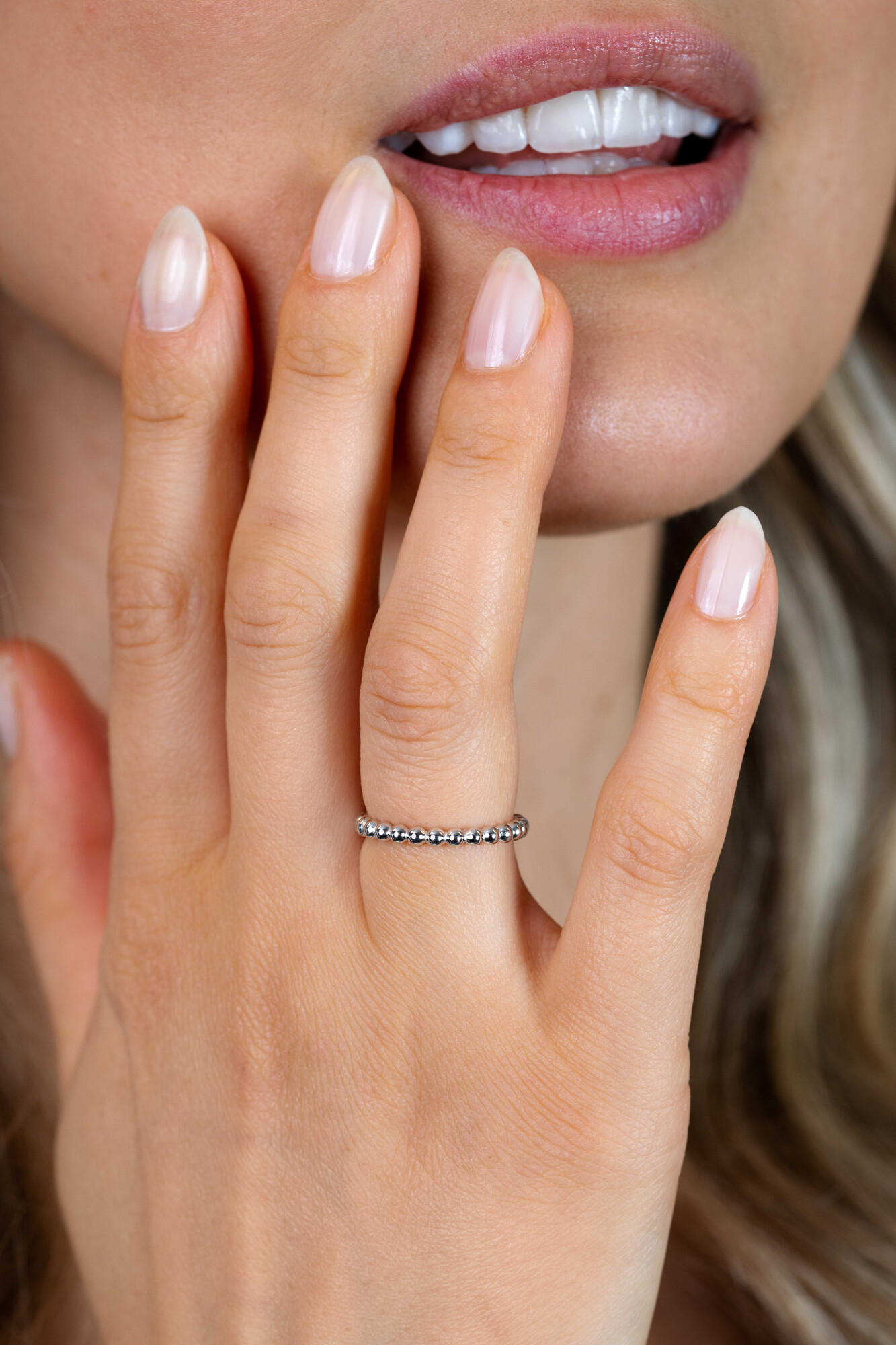 ZINZI Sterling Silver Ring Shiny Beads ZIR923