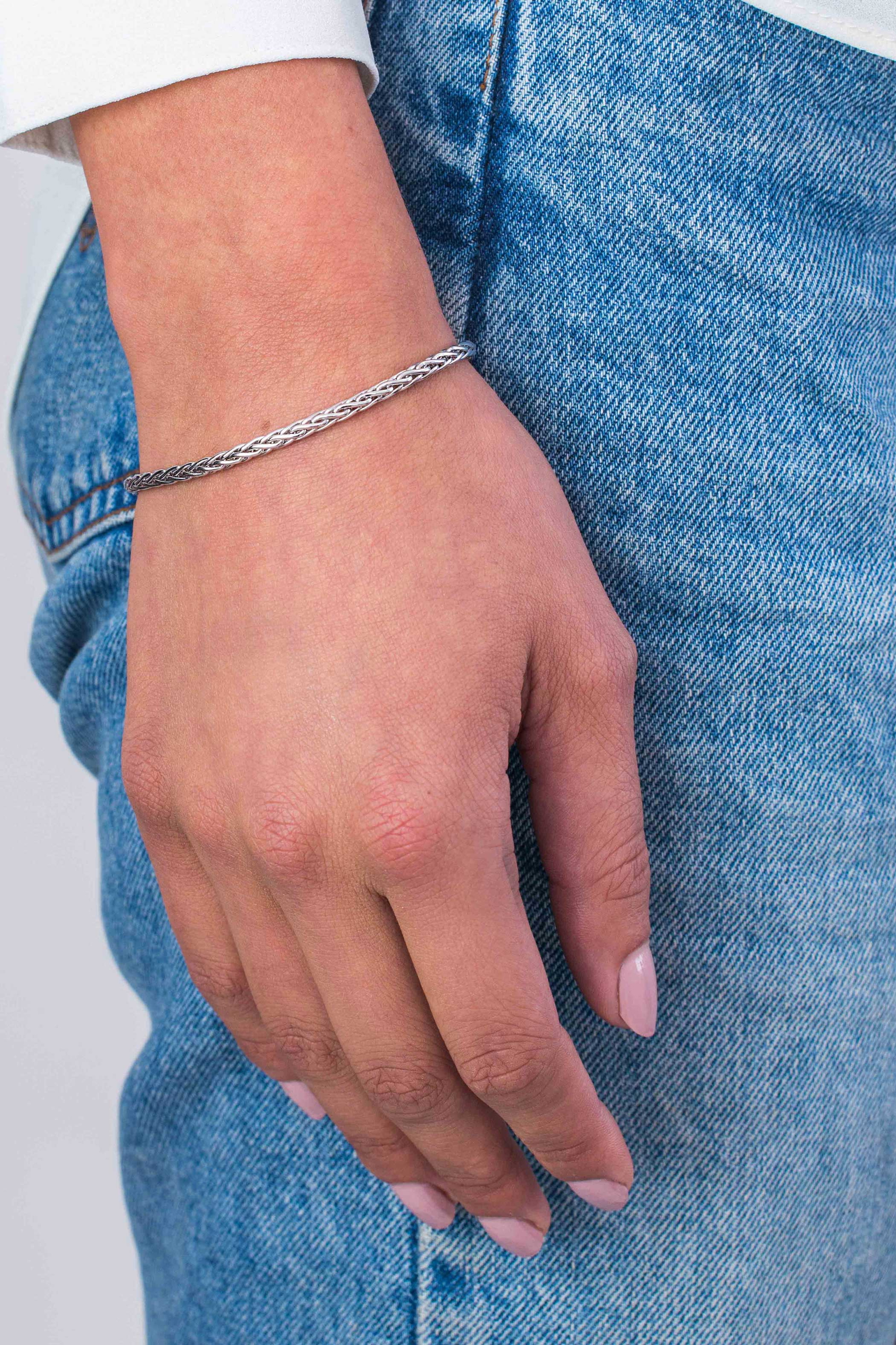 ZINZI silbernes Gliederarmband Palmier massiv 3mm breit 18,5cm ZIA1912