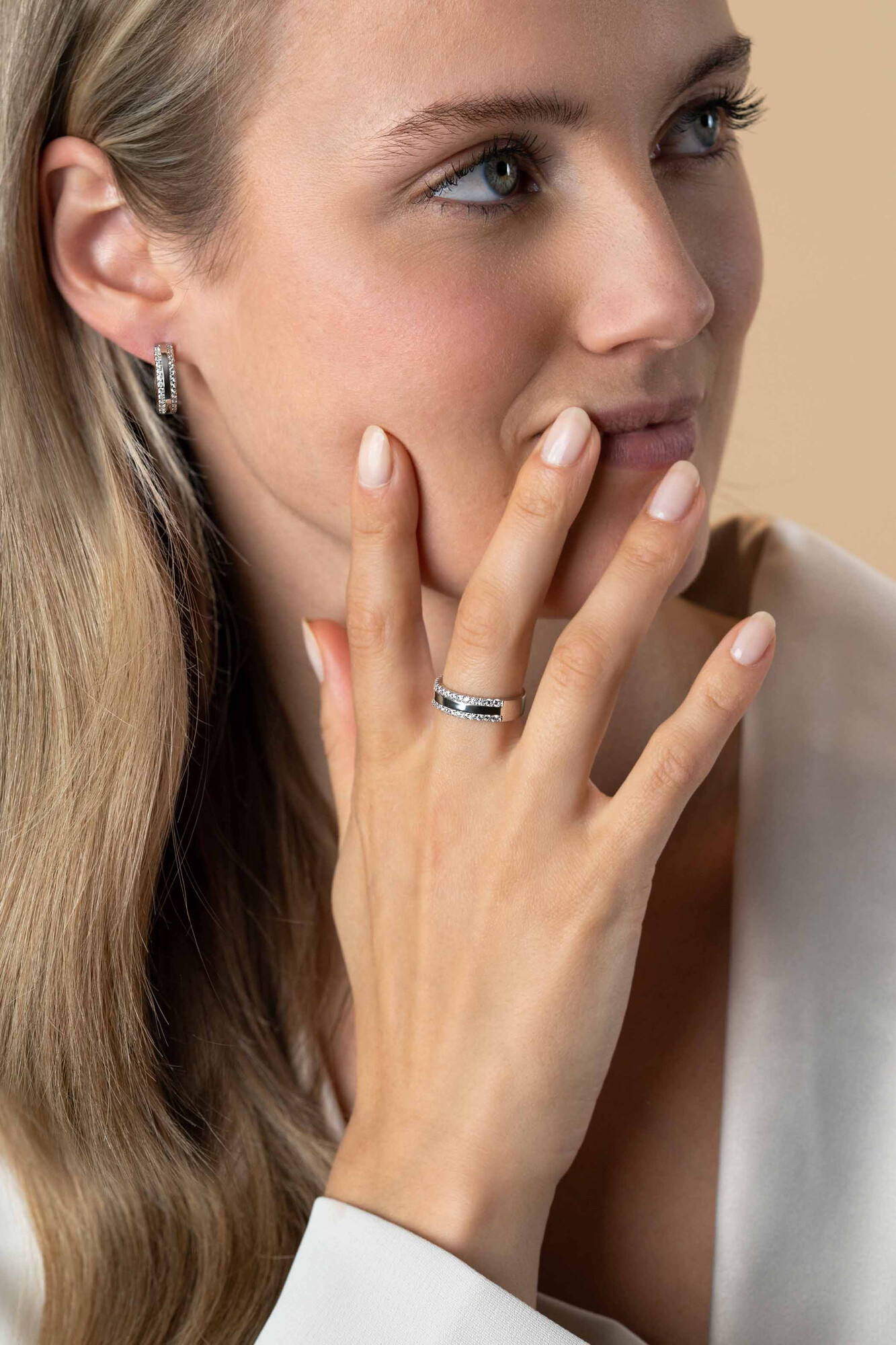 ZINZI Sterling Silver Multi-look Ring White Zirconias ZIR2445