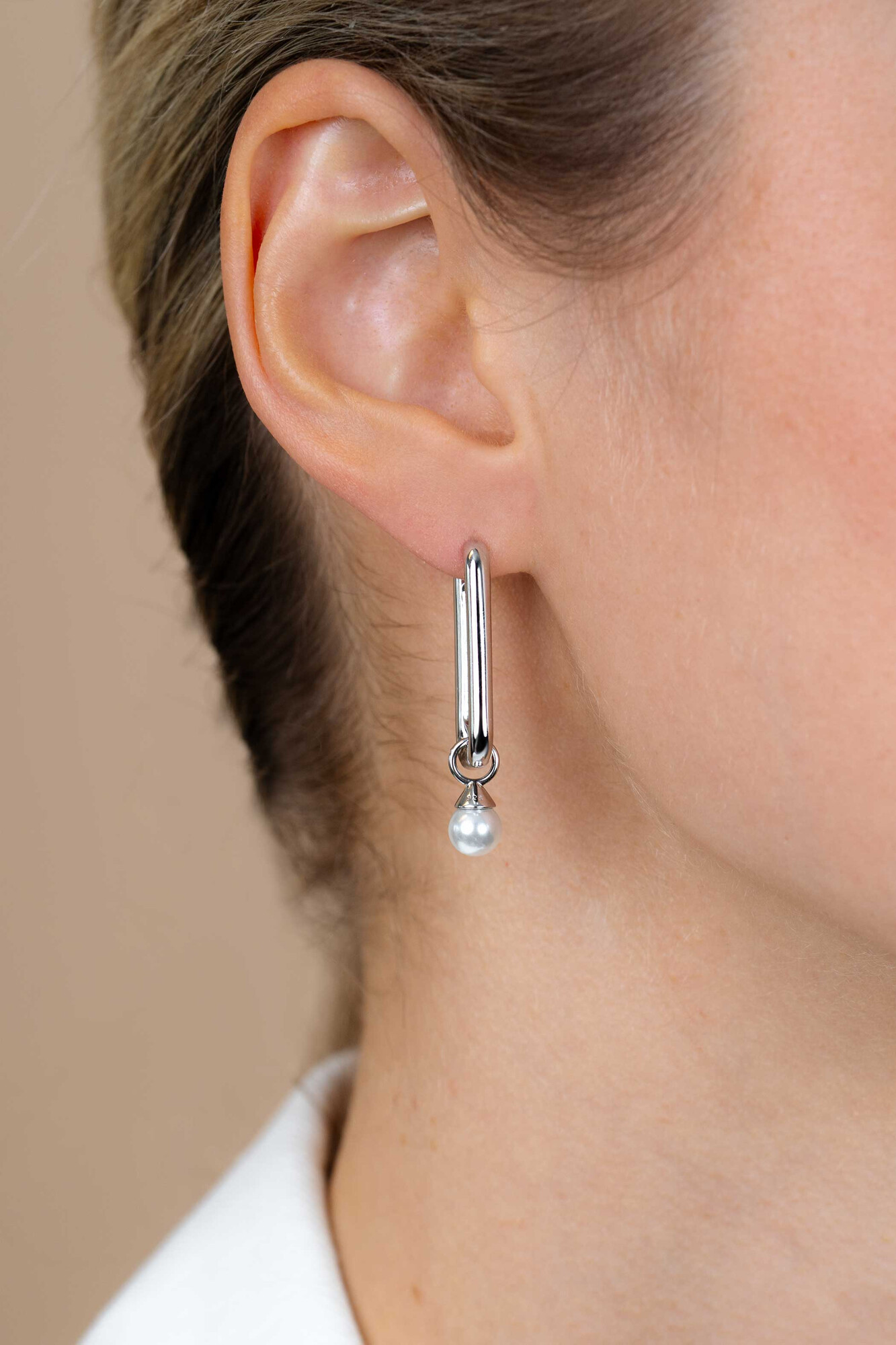 24mm ZINZI Sterling Silver Hoop Earrings Rectangular 24x3mm ZIO2223
