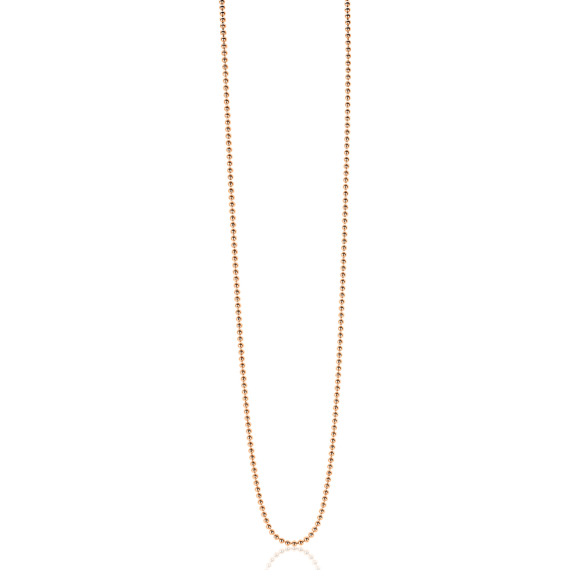 60cm ZINZI zilveren bolletjes ketting rosé verguld ZILC-B60R