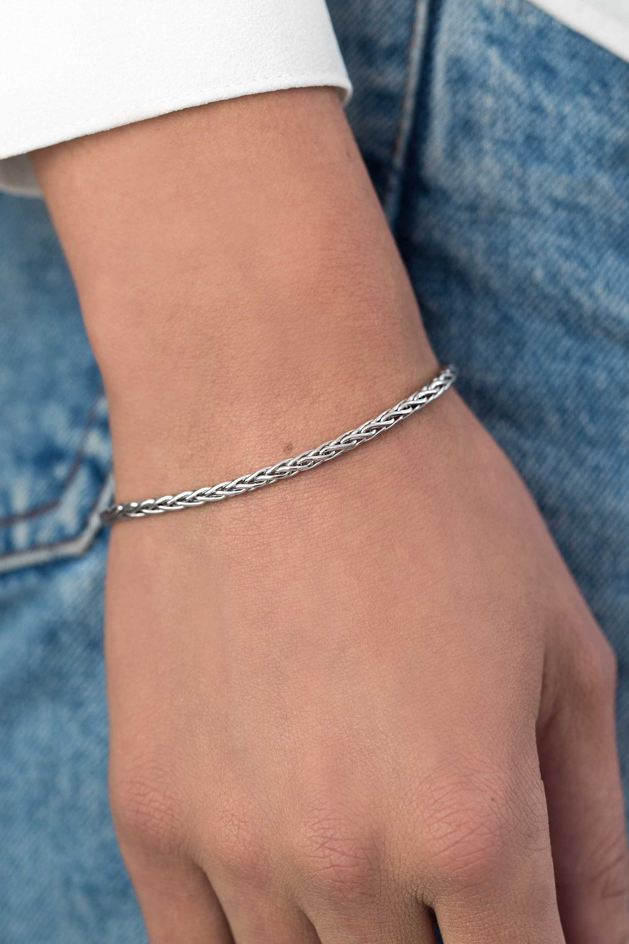 ZINZI silbernes Gliederarmband Palmier massiv 3mm breit 18,5cm ZIA1912