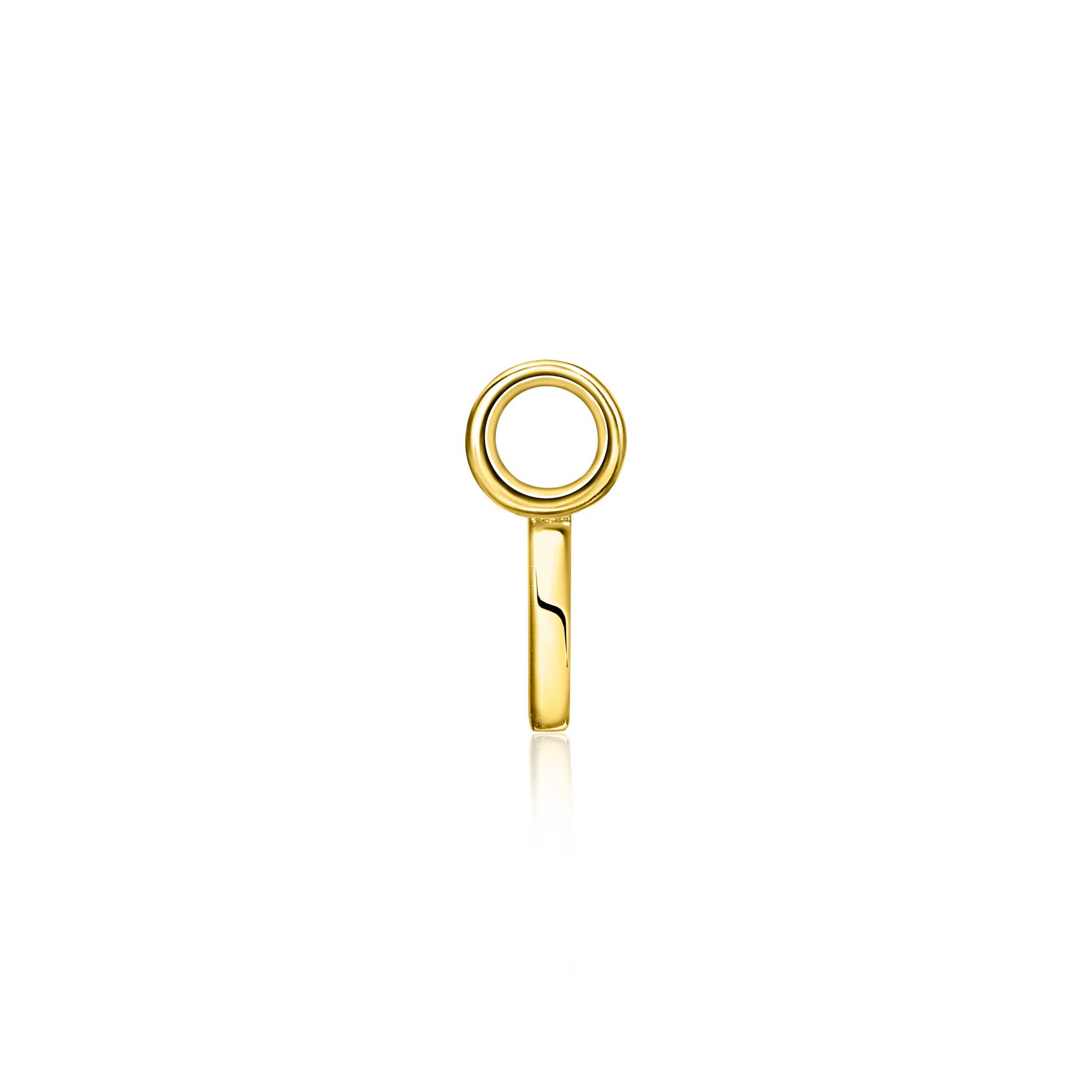 ZINZI Gold Plated Letter Earrings Pendant I price per piece ZICH2145I (excl. hoop earrings)