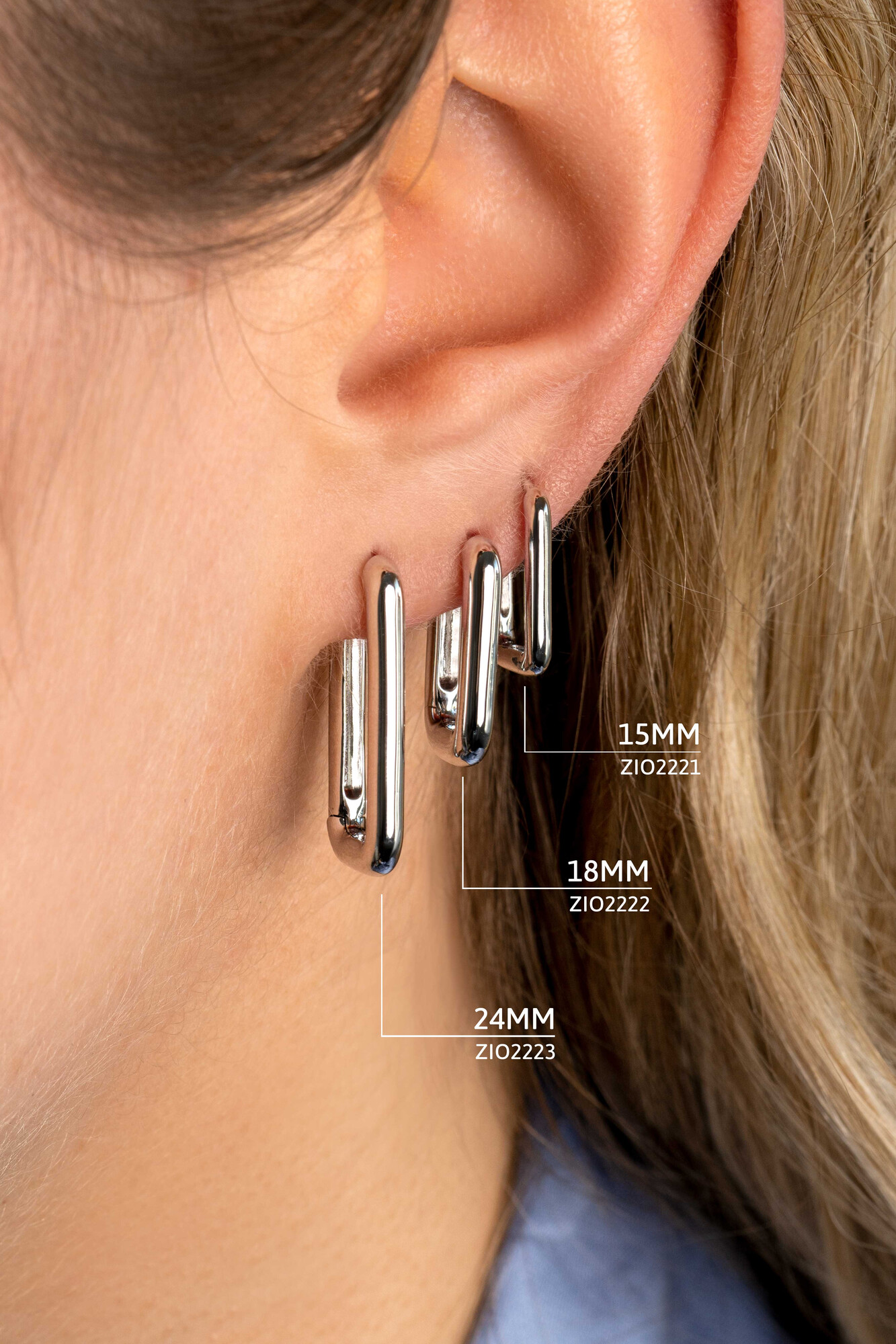 ZINZI silberne Luxus-Ohrringe 15x2mm ovale Form ZIO2221