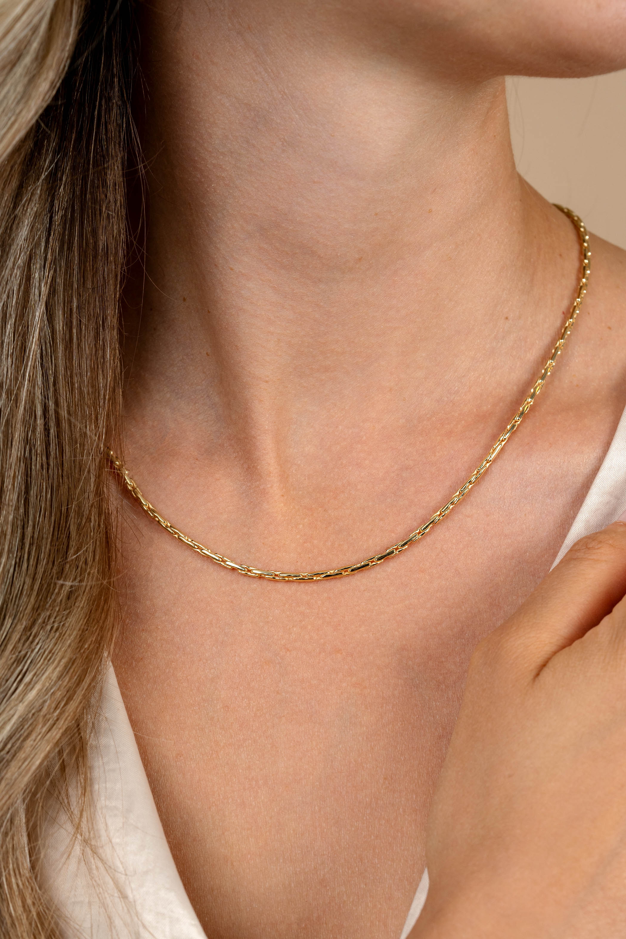 ZINZI gold plated silver link necklace 2.3mm wide 43-45cm ZIC2648G