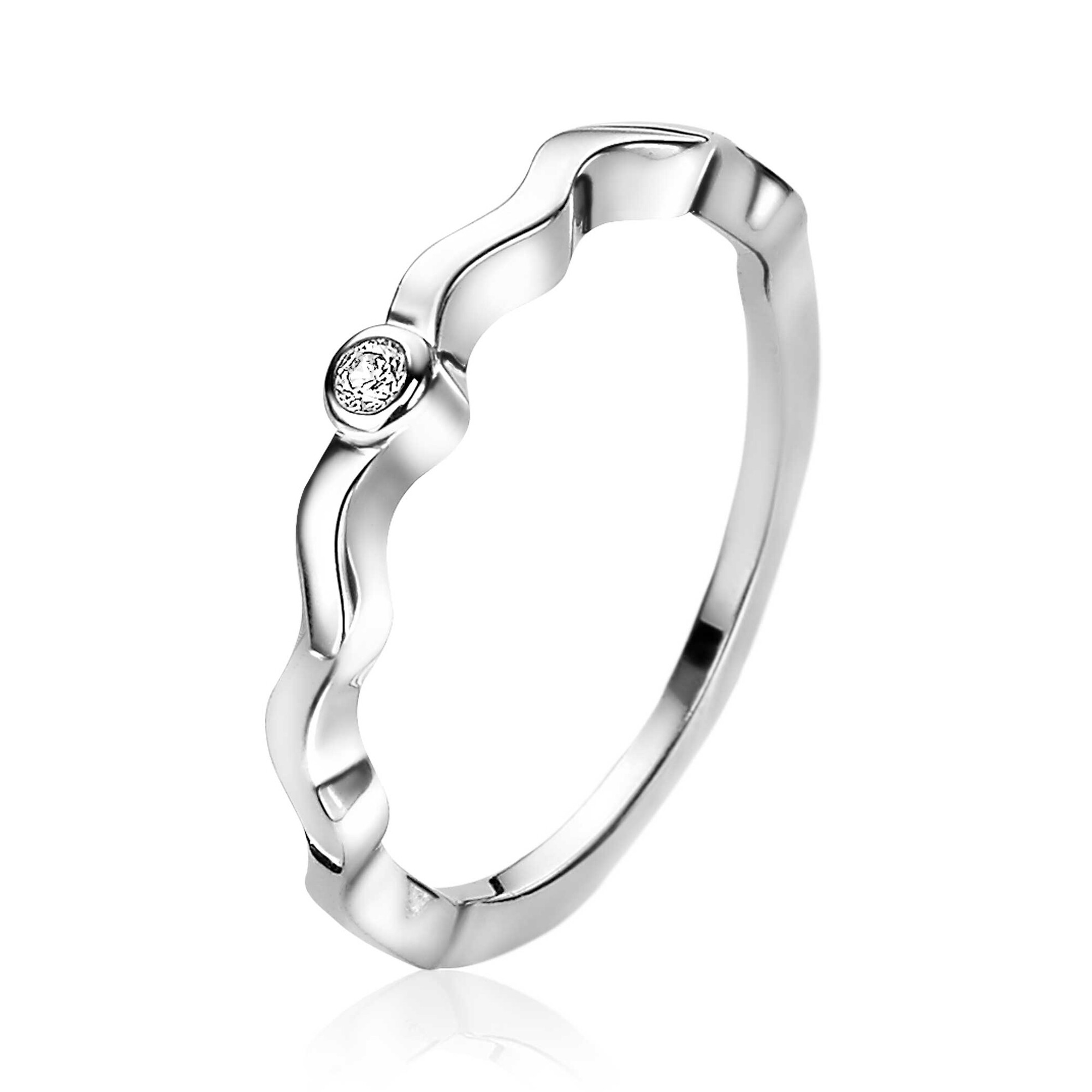 ZINZI silberner Ring wellige 'waves' ZIR2013