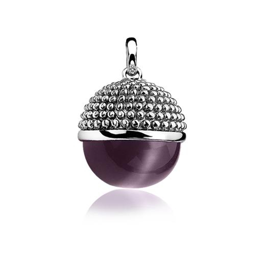 Zinzi silberner Kugel Anhänger violett ZIH792P