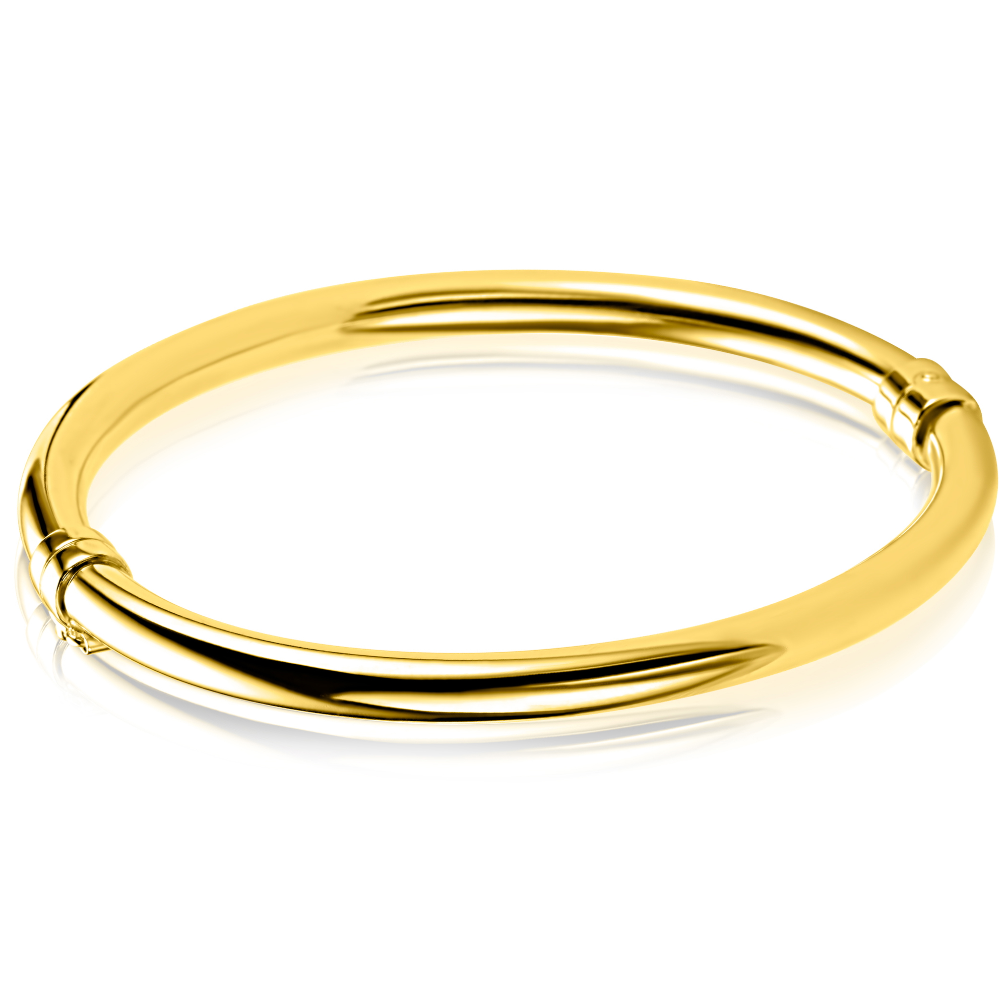 ZINZI zlv. bangle armband gg.verg.rond glad 5mm