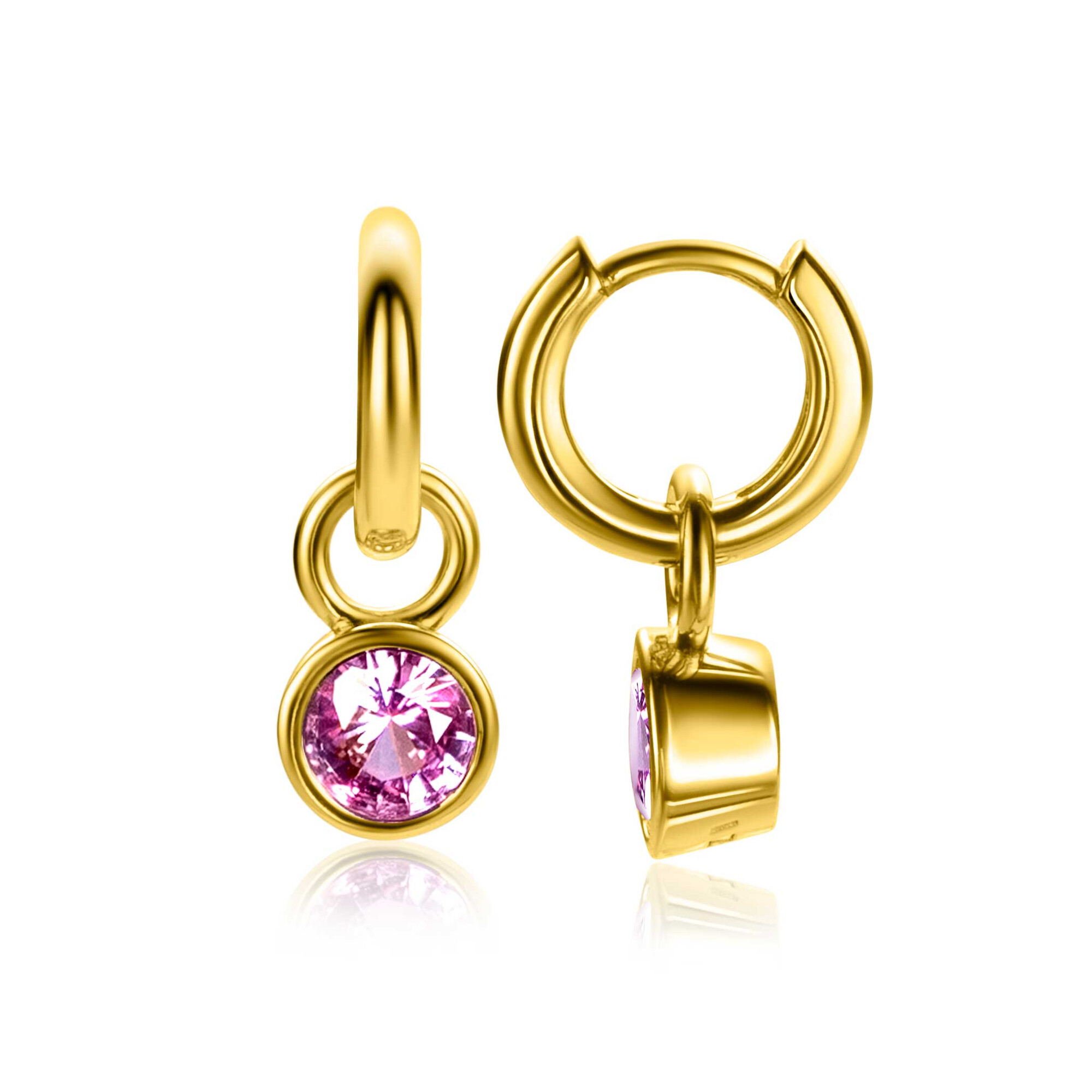 ZINZI zlv.oorbedels ggverg.birthstones toermalijn cz