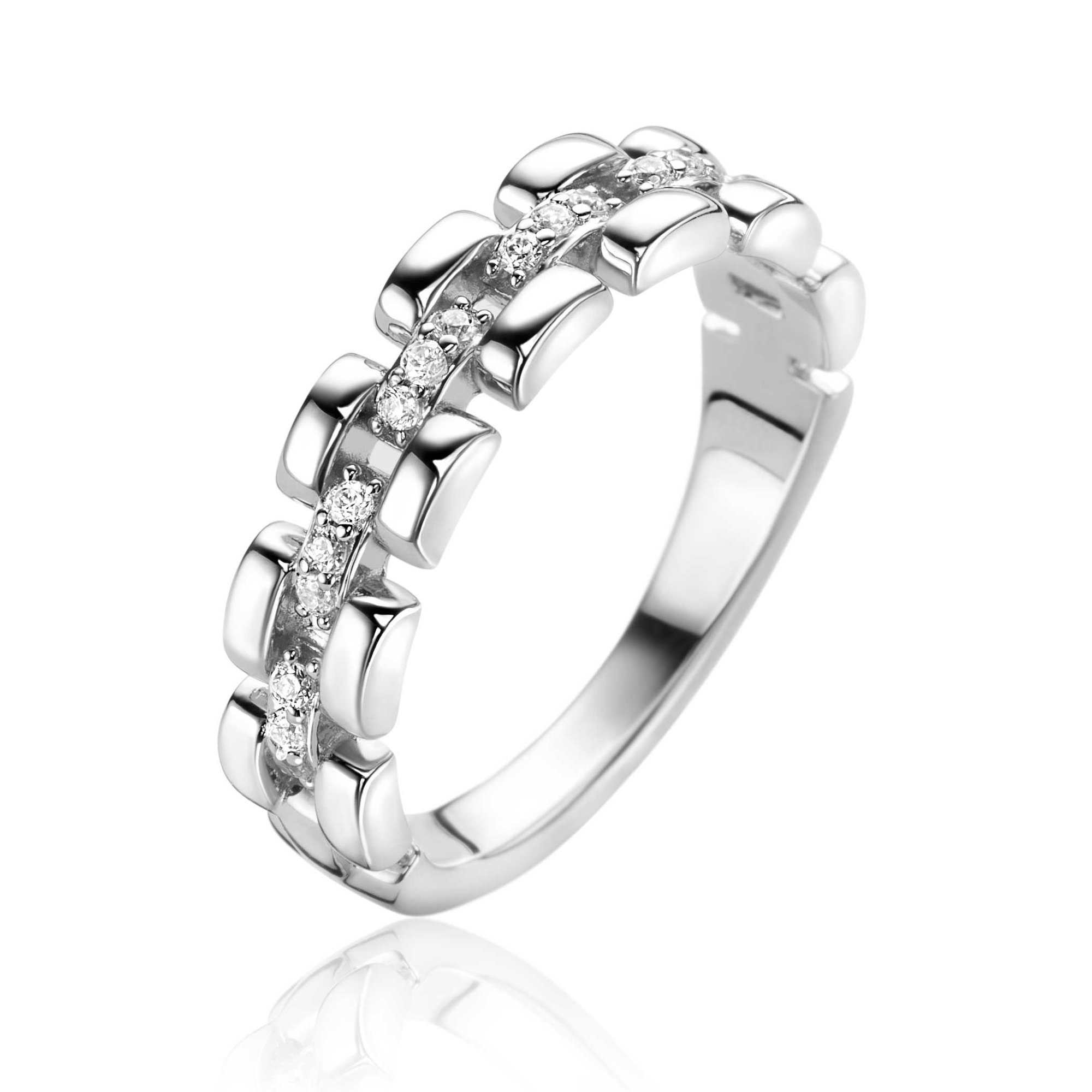 ZINZI zlv. ring rolex style met zirconia's mt.62