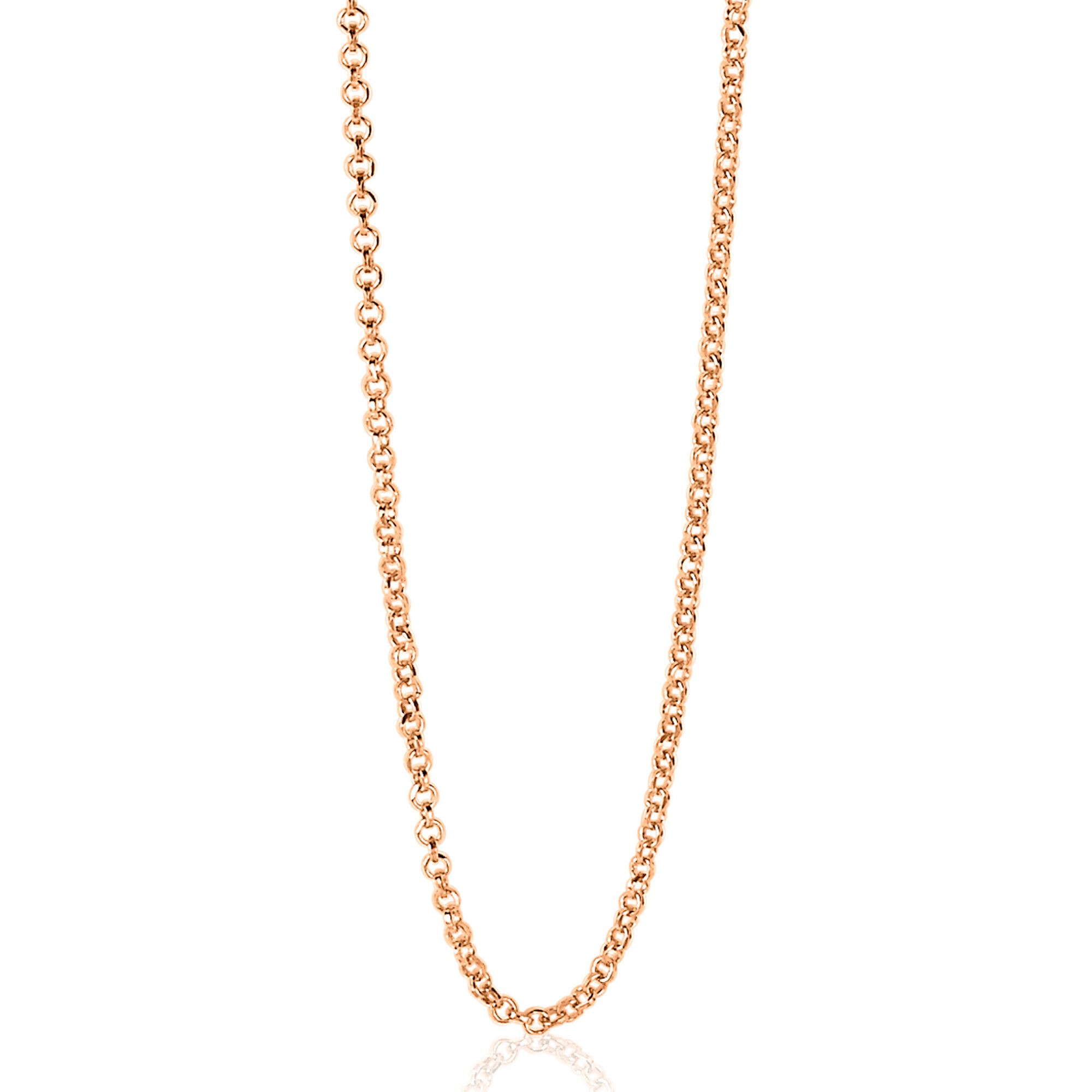 ZINZI zlv. jasseron collier 70 cm rosé verguld