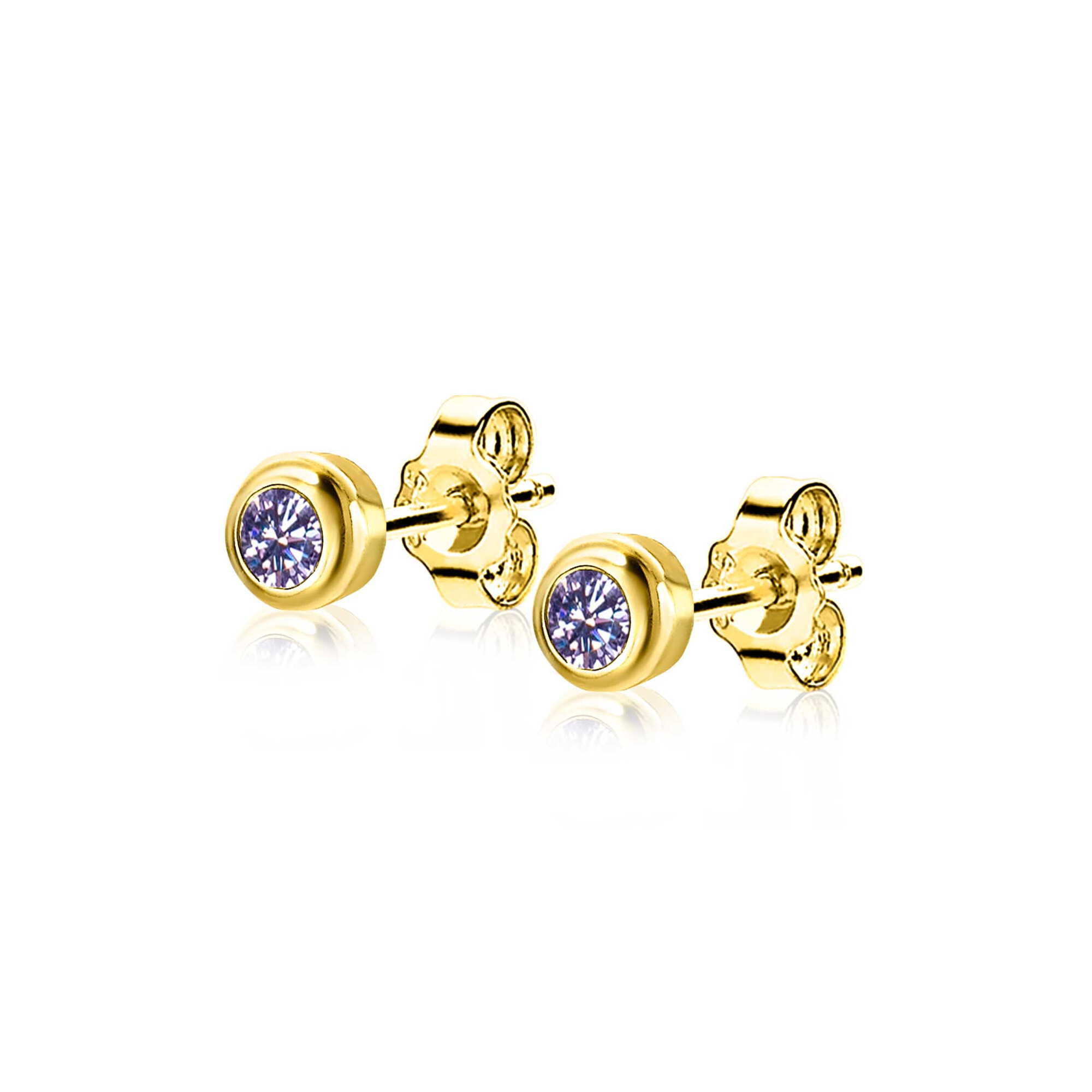 ZINZI zlv. oorkn.gg.verg.birthstones licht amethist cz