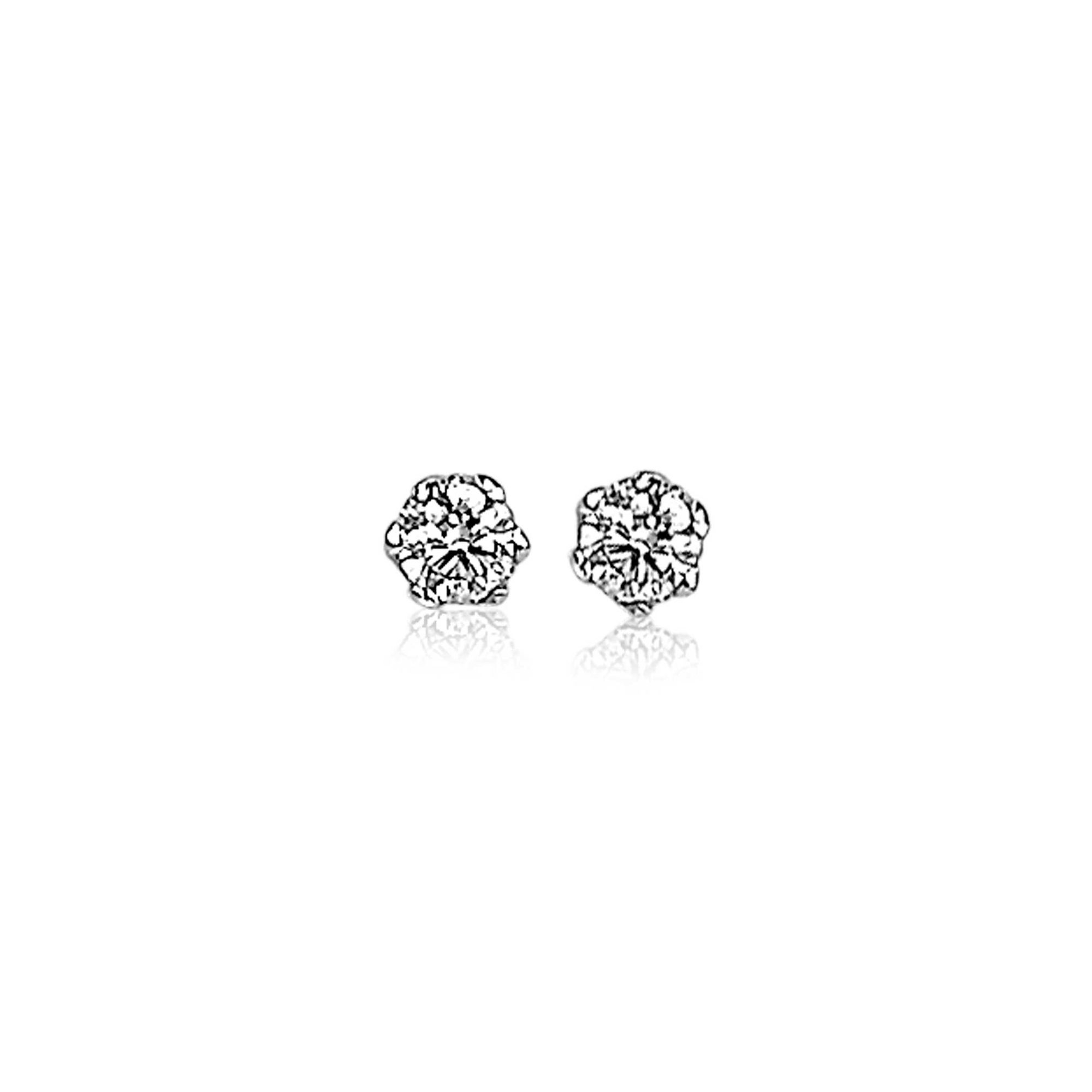 ZINZI silberne Ohrstecker 3,5mm Zirkonia  weiß Chaton Fassung ZIO1983