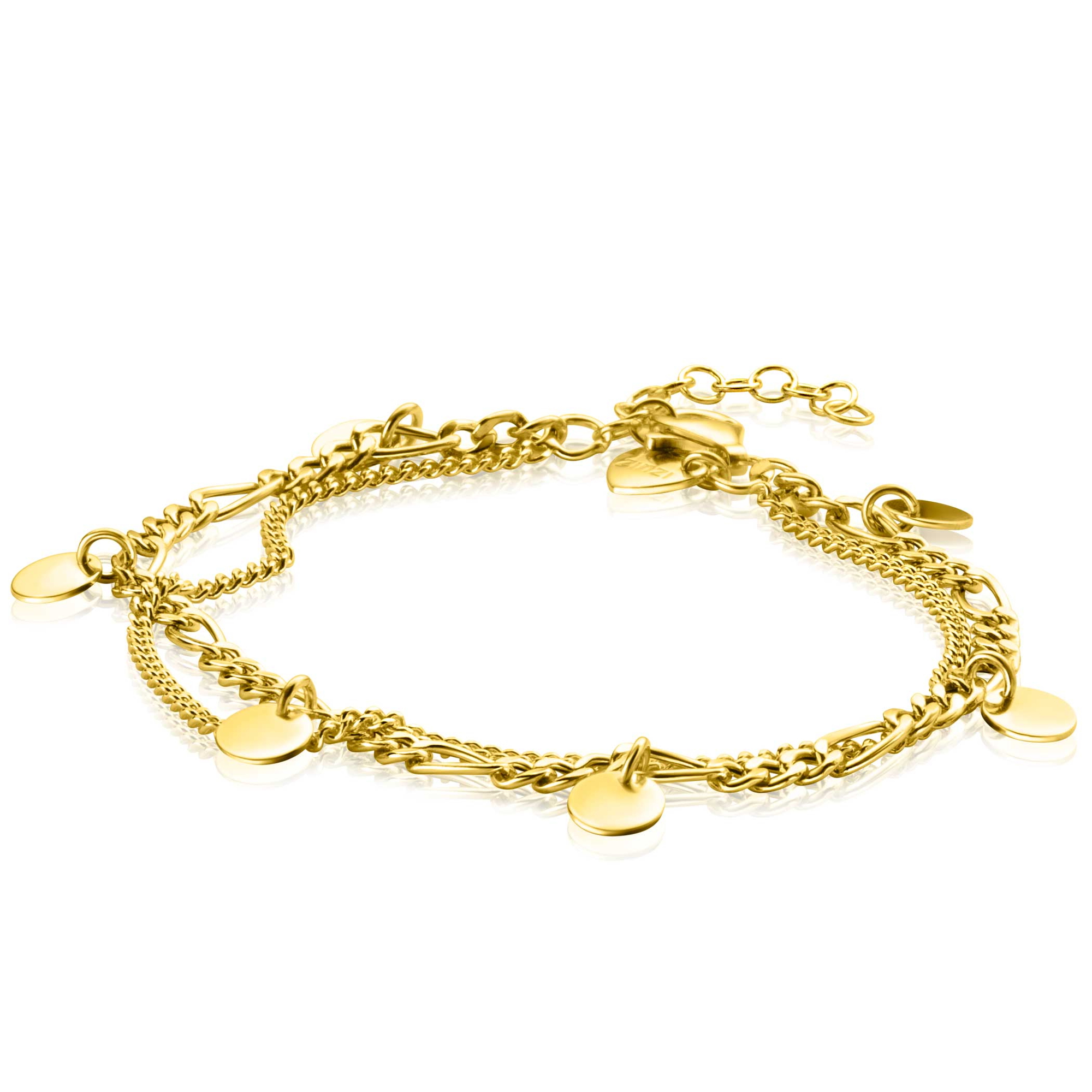 ZINZI zlv.armband gg.verg.2 rijen grmt./fig.plaatjes