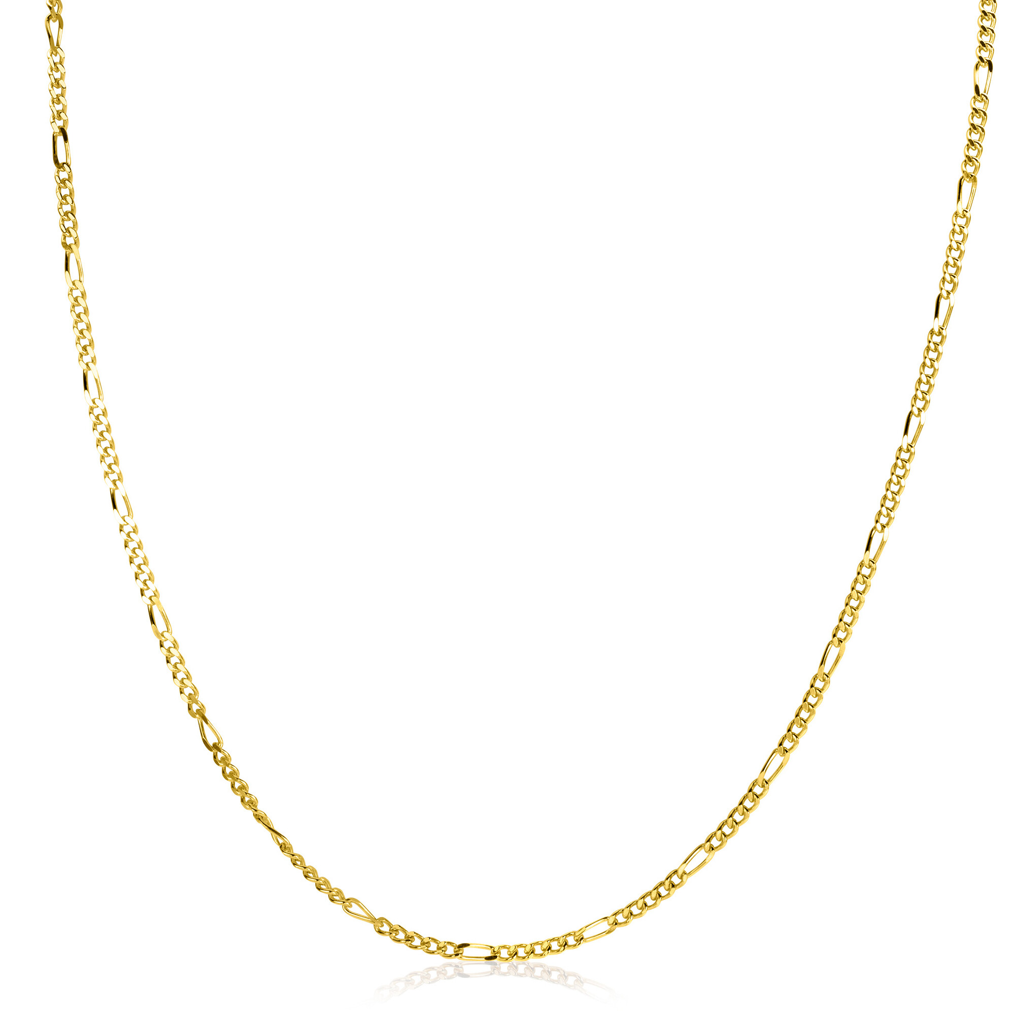 ZINZI zlv. figaro collier 42 cm geel verguld