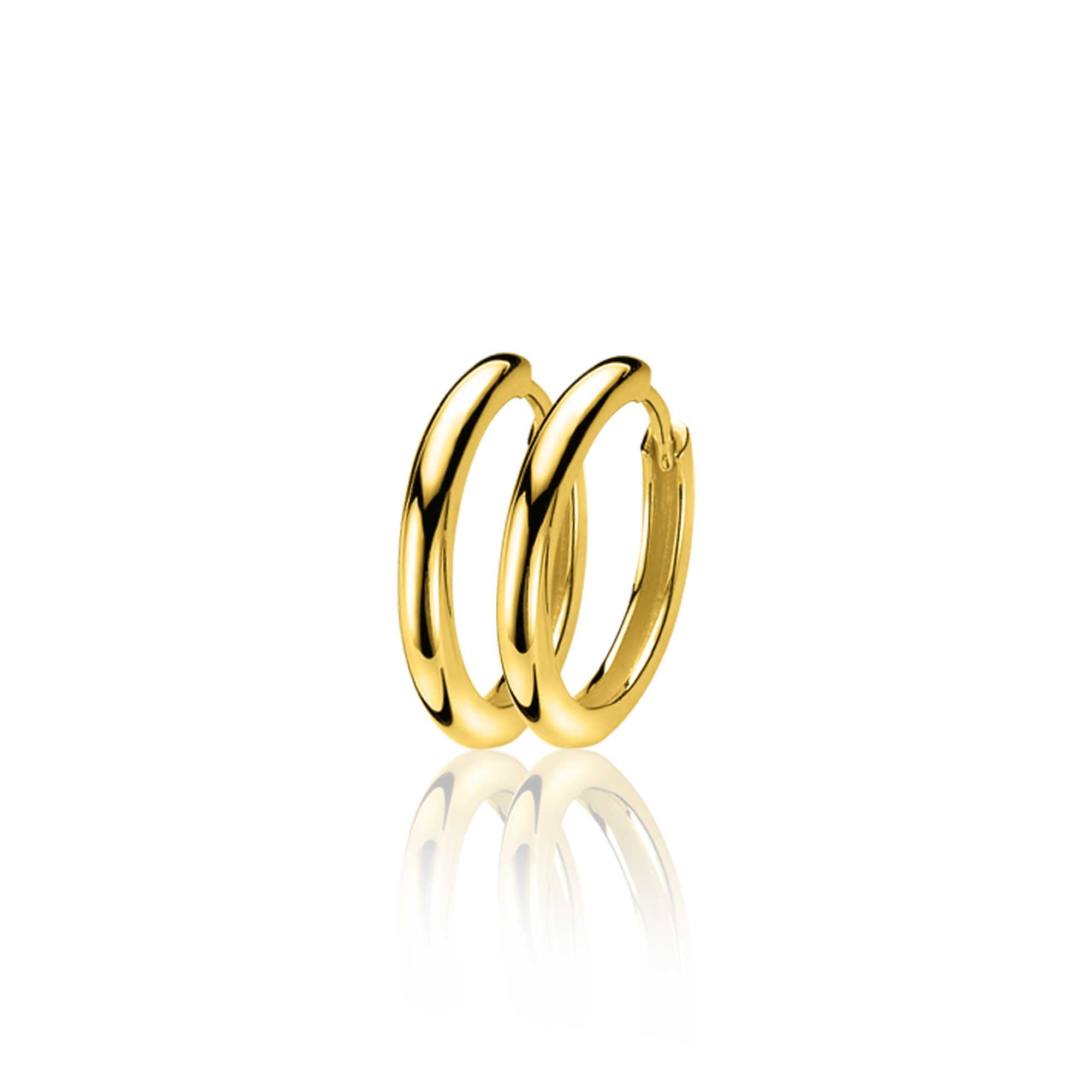 ZINZI silberne Kreolen gelbvergoldet 17 x 2mm glatt ZIO402G