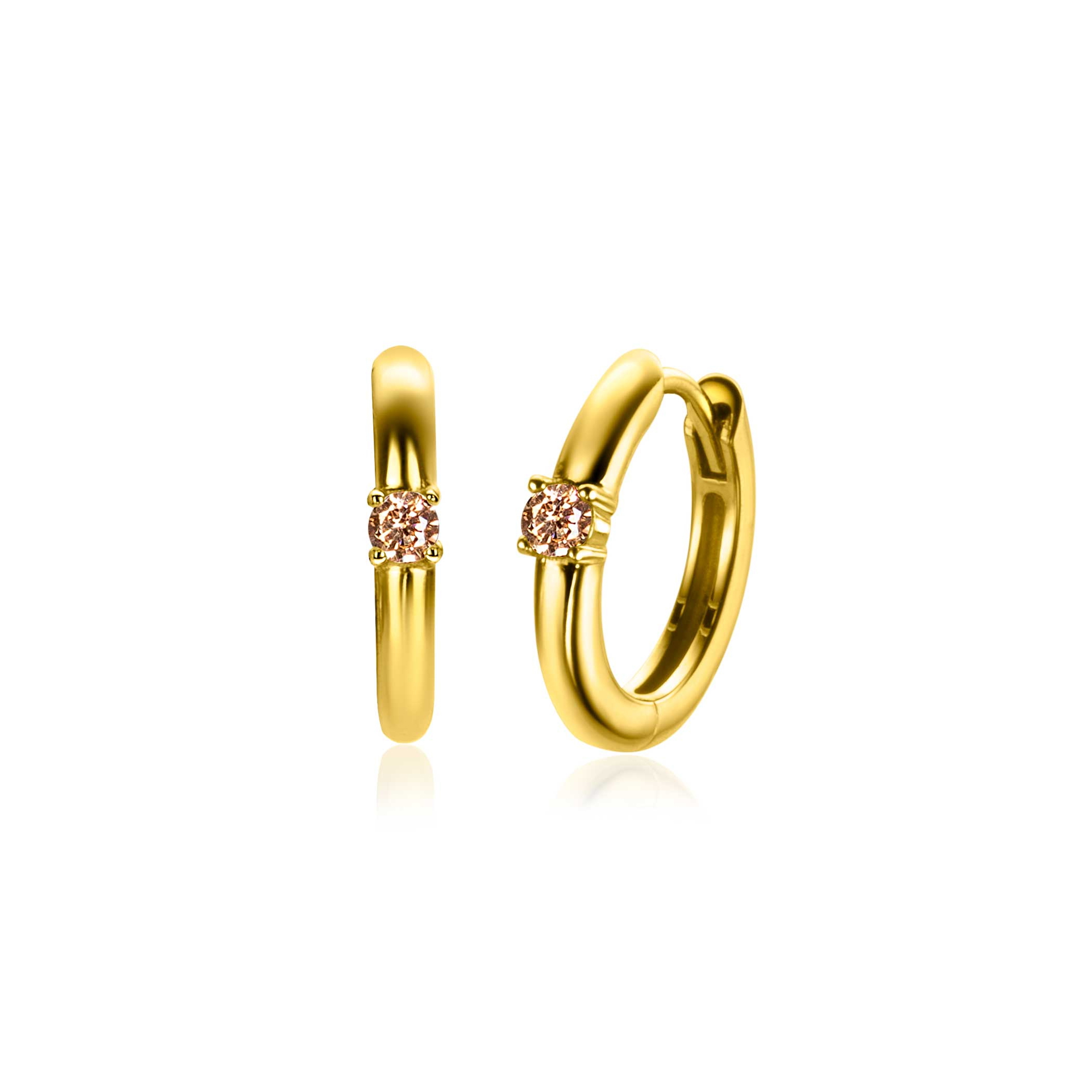 ZINZI zlv. oorringen gg.verg birthstones citrien cz