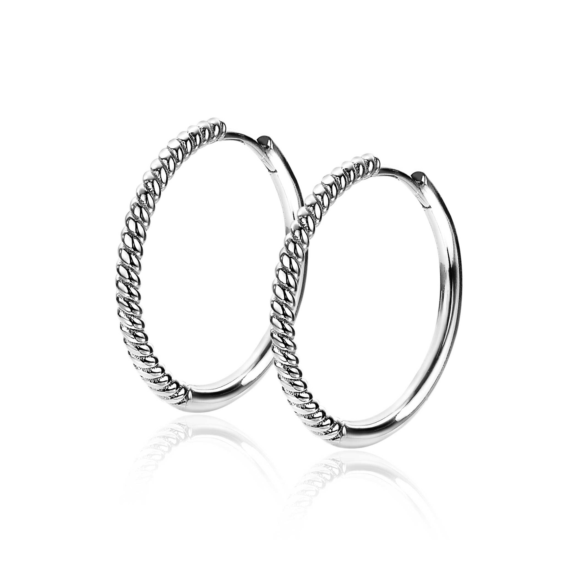 ZINZI silberne Ohrringe gedreht Motiv 25 x 2mm ZIO2129