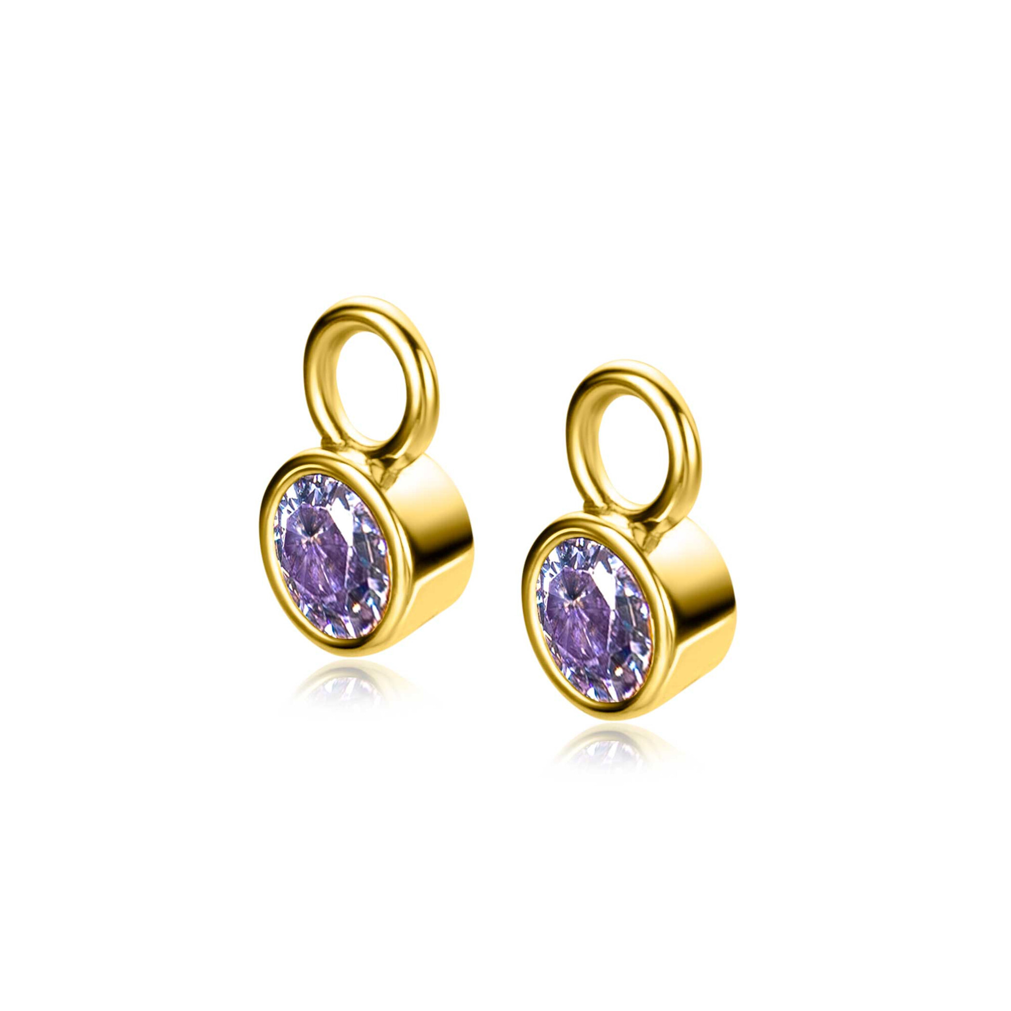 ZINZI zlv.oorb. gg.verg. birthstones licht amethist cz