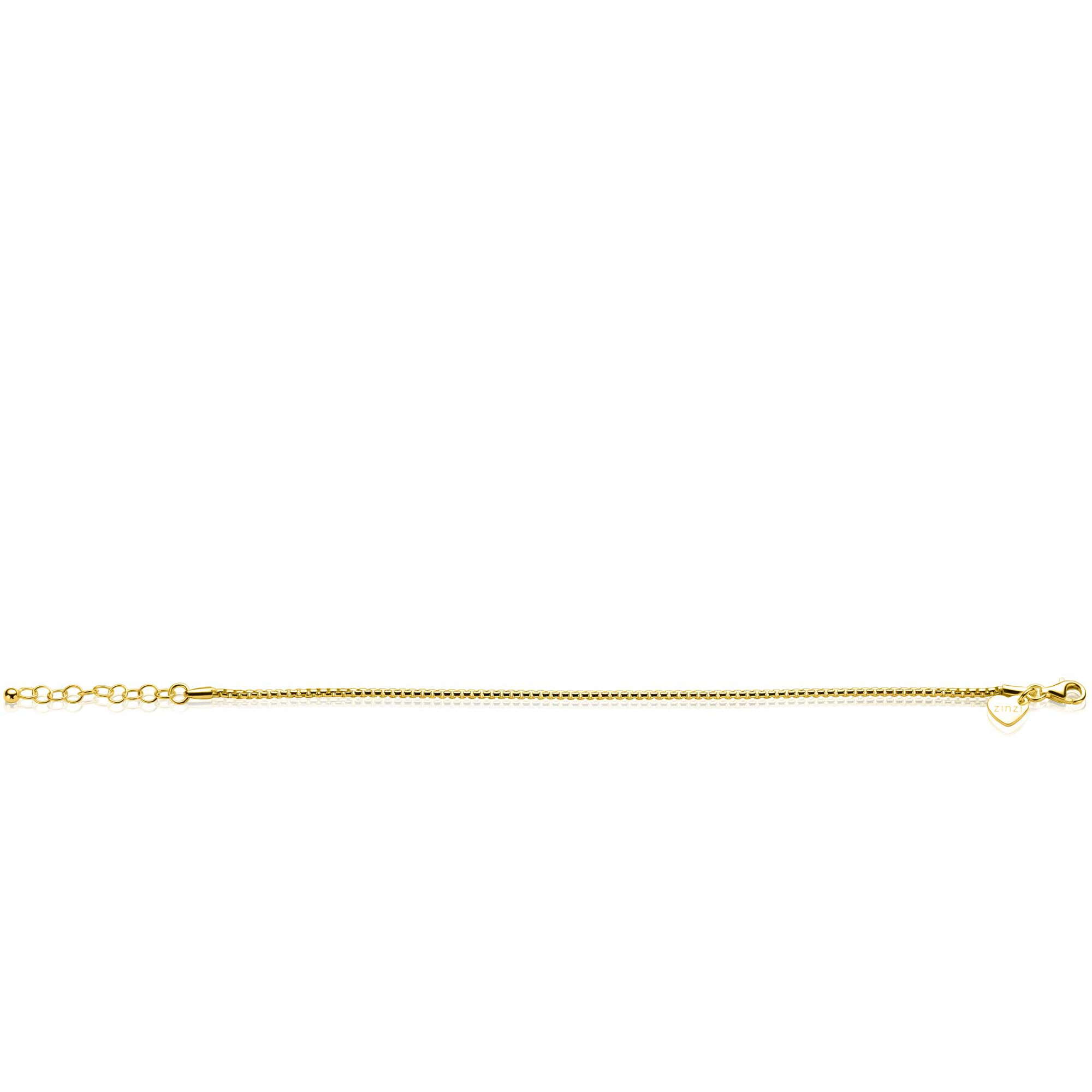 ZINZI gold plated zilveren ronde Venetiaanse schakel armband (1,8mm breed) 17-20cm ZIA2842G
