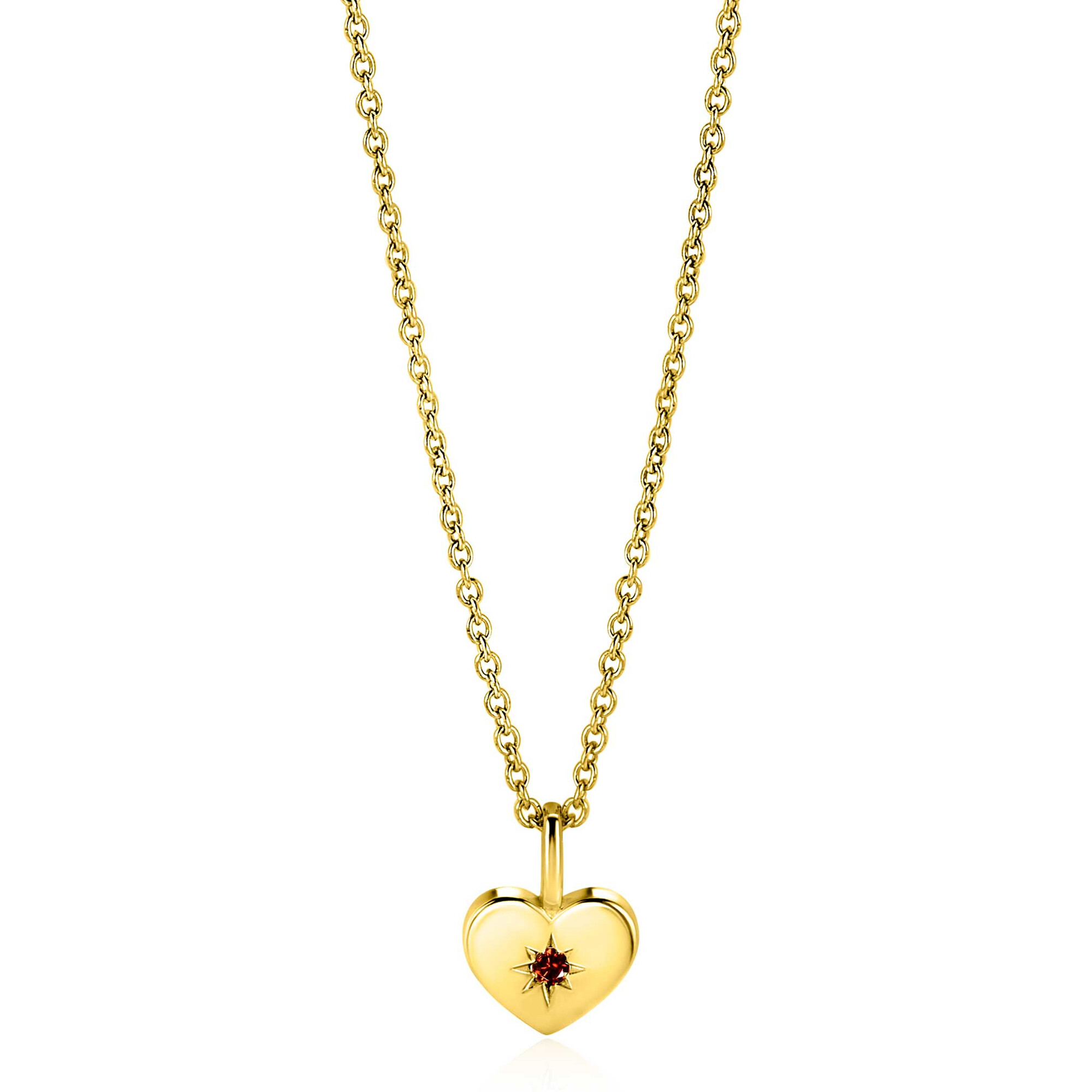ZINZI zlv. hanger gg.verg.hart birthstones granaat