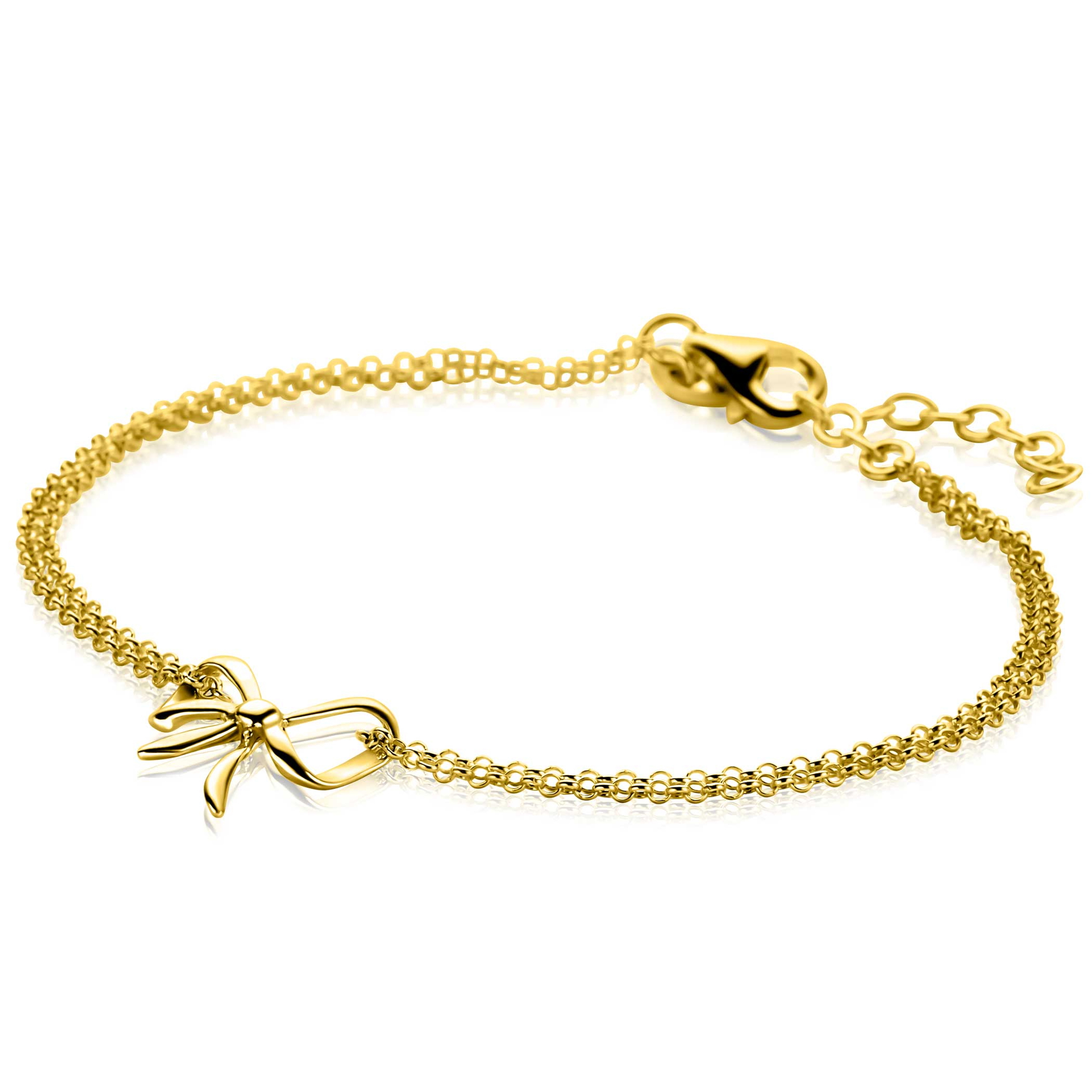 ZINZI vergoldetes Silber Multi-Look-Armband mit elegantem Schleifendesign, 17-20 cm ZIA2677