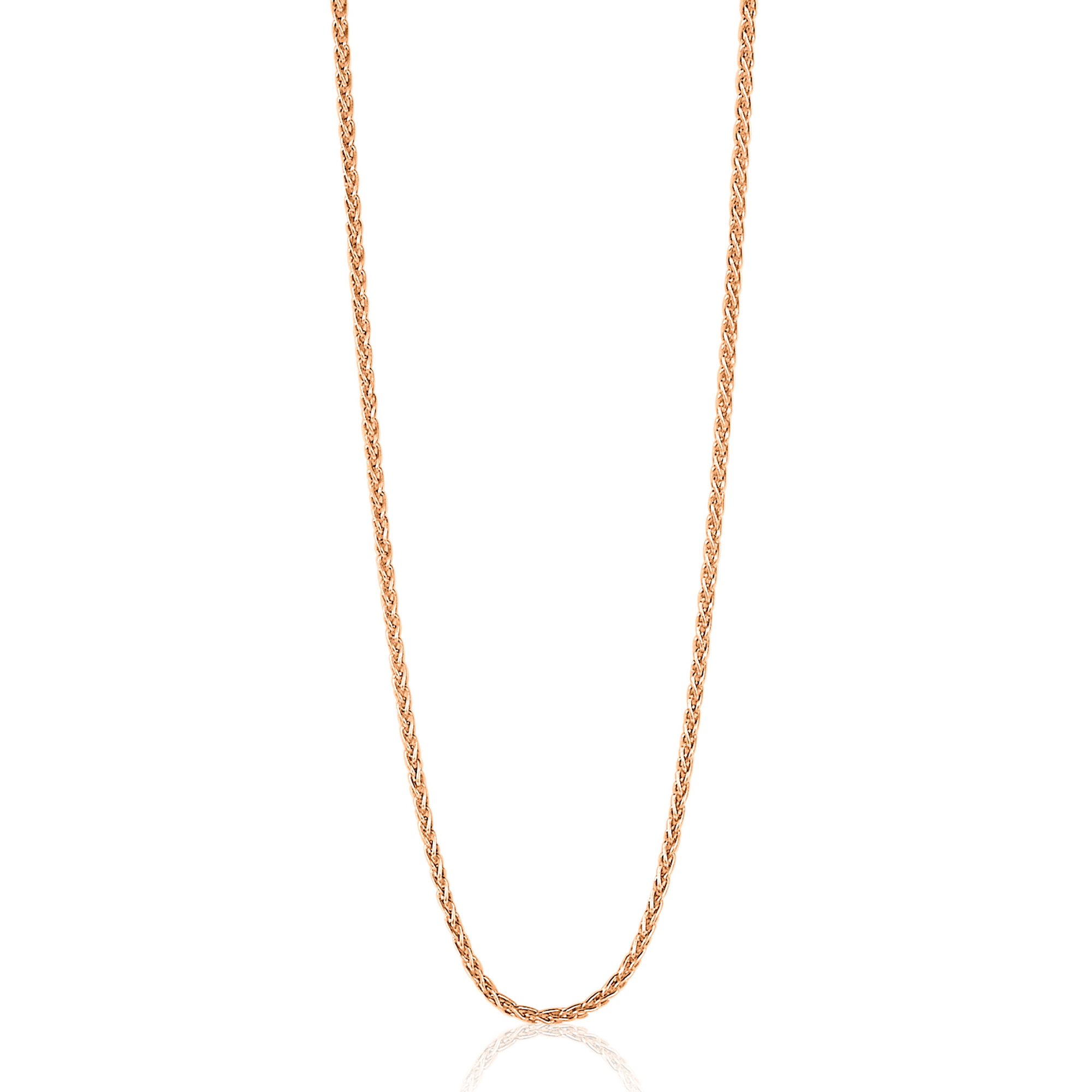 80 cm ZINZI zilveren palmier ketting rosé verguld ZILC-P80R