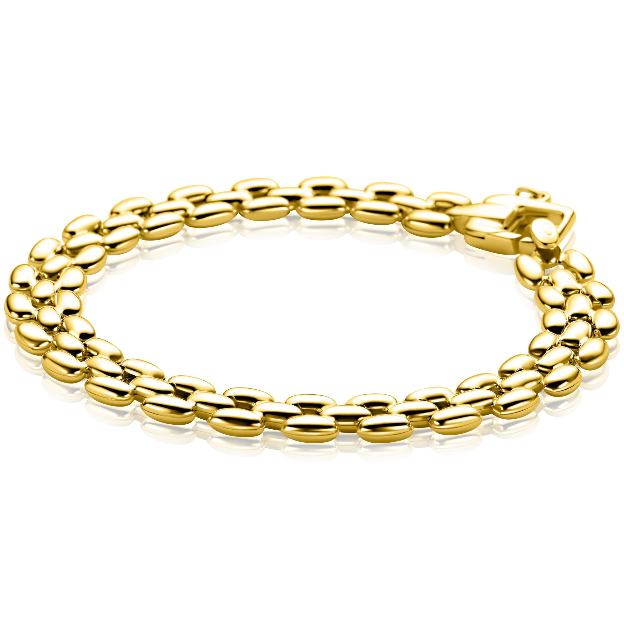 ZINZI zlv. armband gg.verg. rolex-style breed 8mm