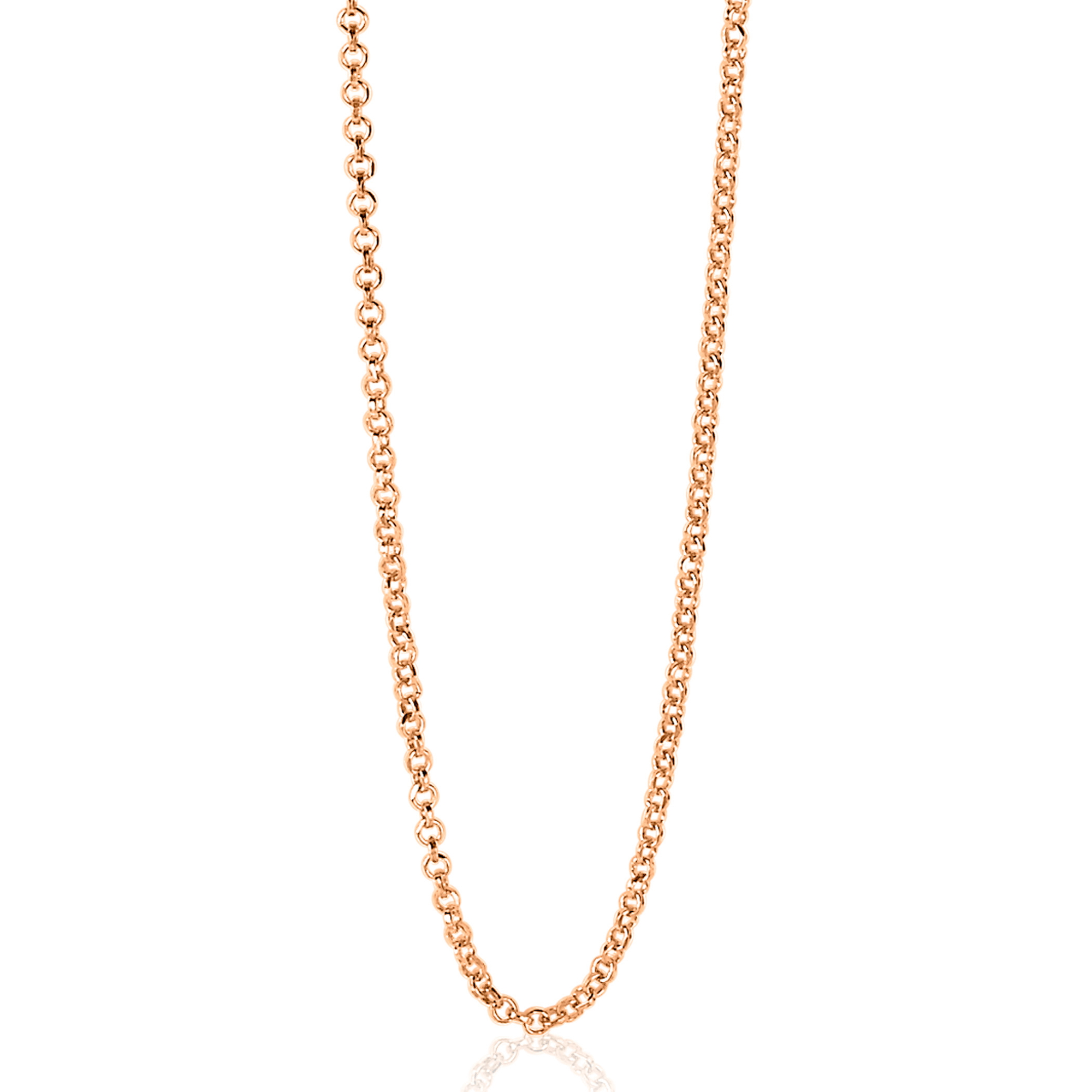 ZINZI zlv. jasseron collier 90 cm rosé verguld