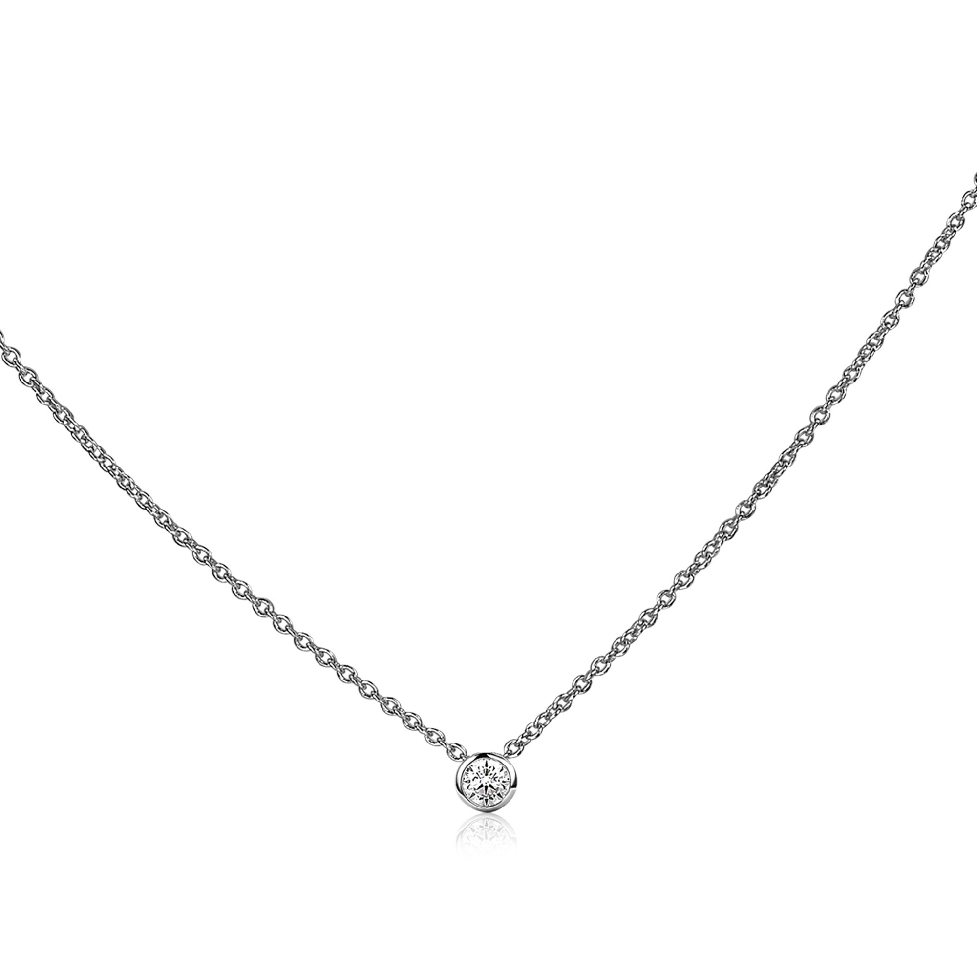 ZINZI silberne Kette mit Anhänger rund 40-43cm ZIC1393
