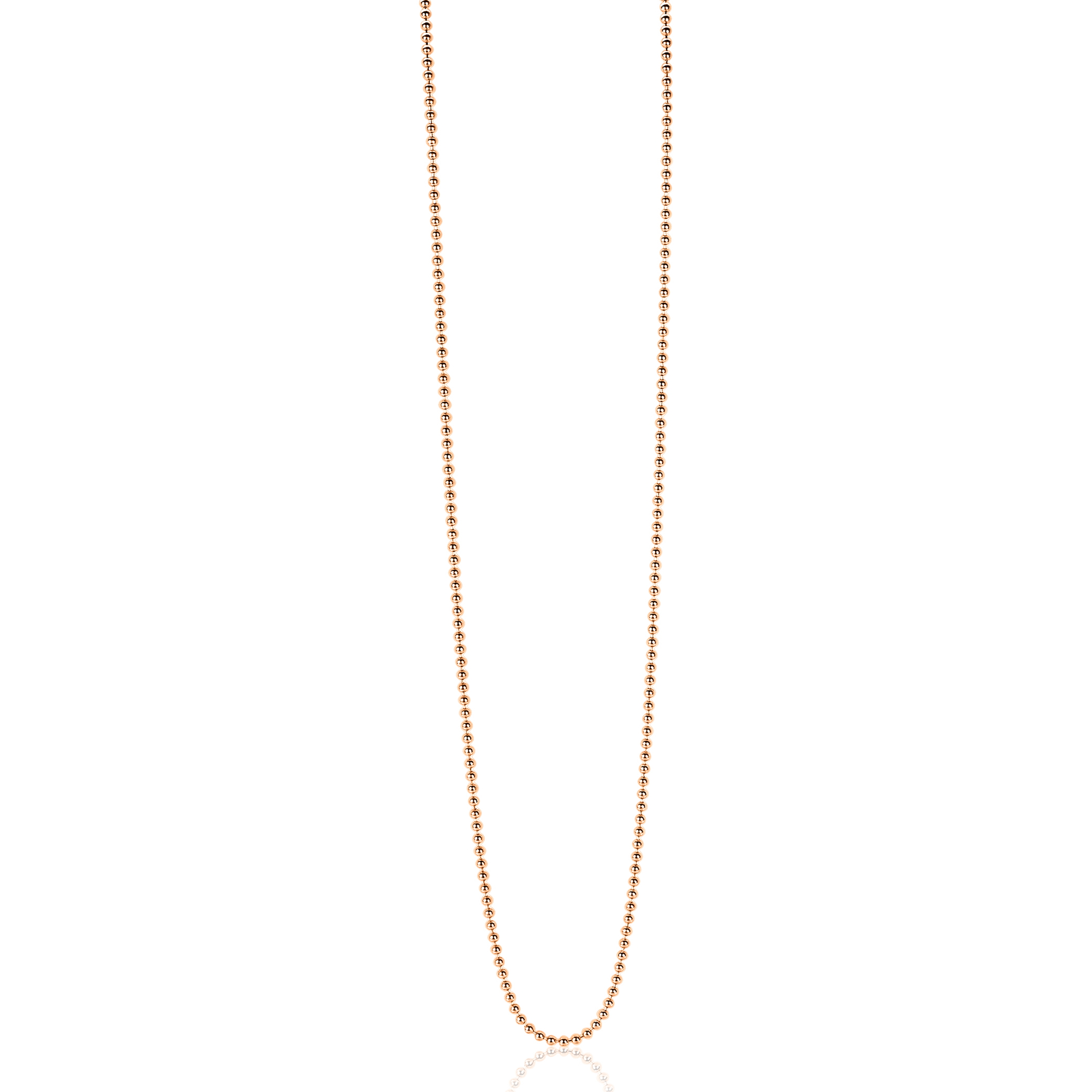 42cm ZINZI Rose Gold Plated Sterling Silver Beads Necklace ZILC-B42R