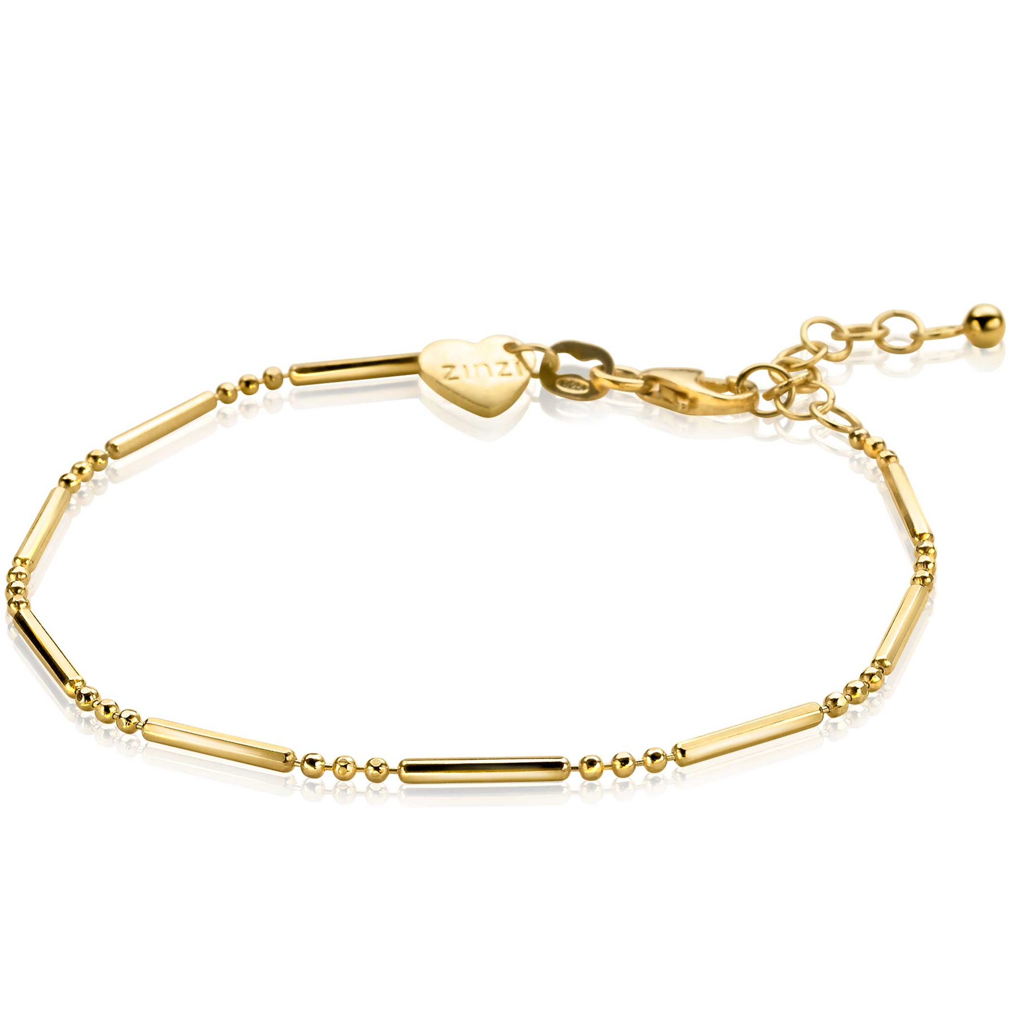 ZINZI silbernes Fantasie Armband 14K gelb vergoldet Stäbchen ZIA1452G